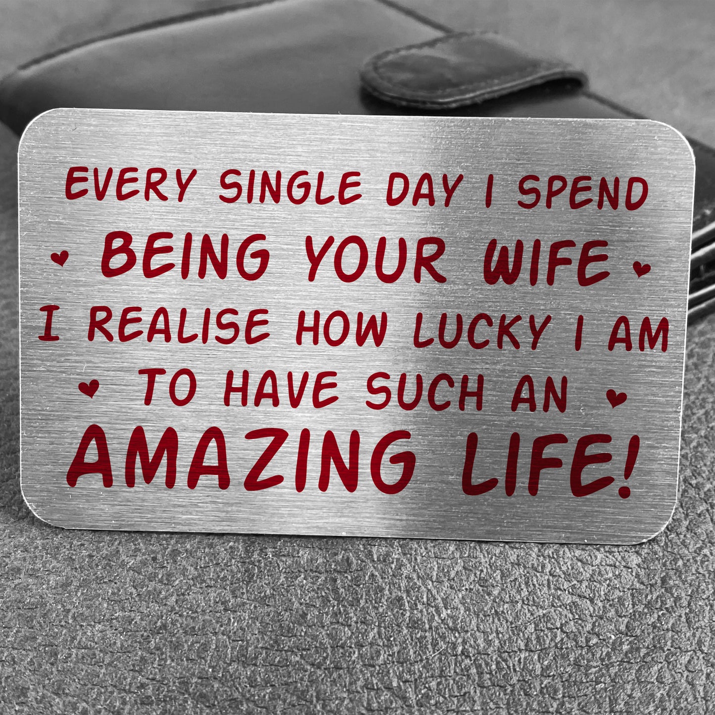 Special Gift For Husband Valentines Day Anniversary Metal Card