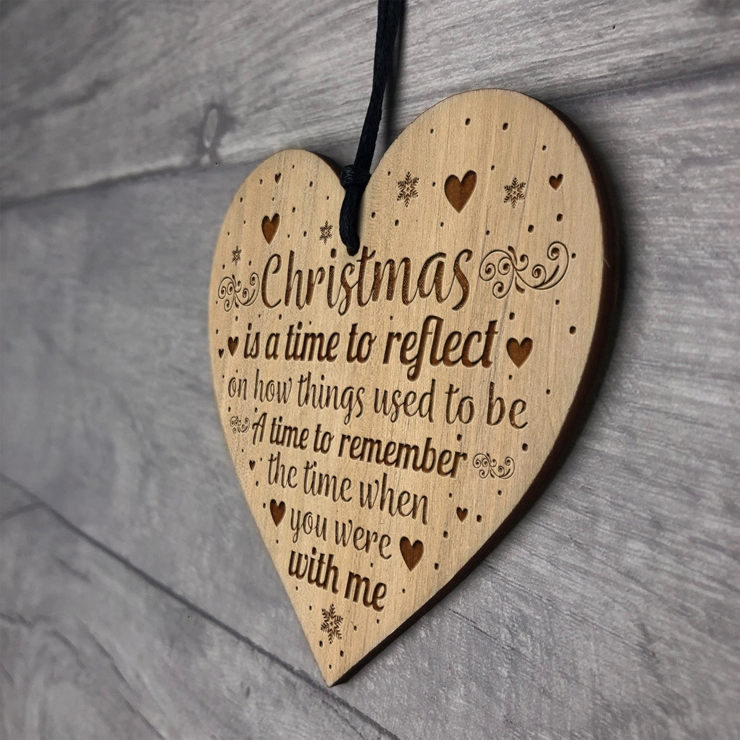 Wood Christmas Memorial Bauble Hanging Tree Decoration Family