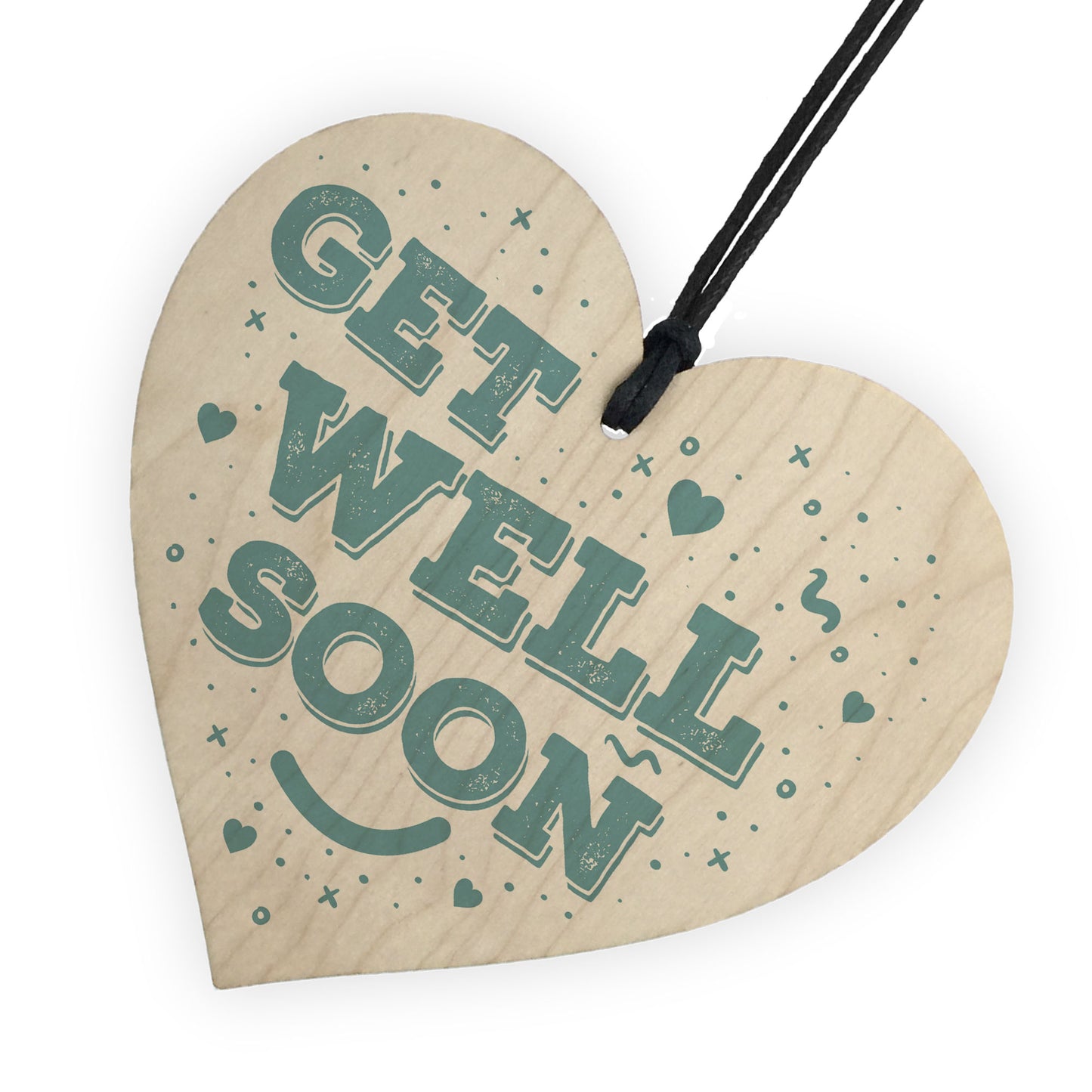Get Well Soon Thinking of You Love Gift Wooden Heart Sign Plaque
