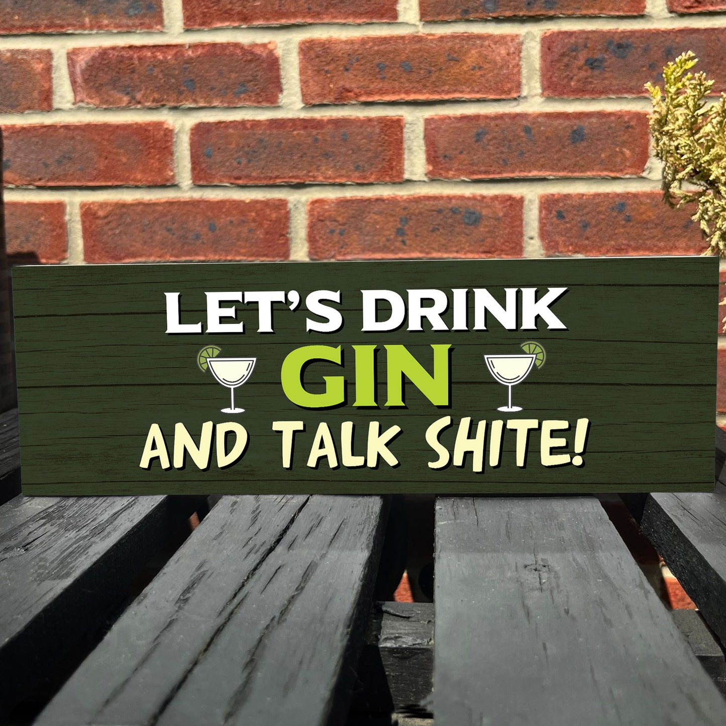 Gin Bar Sign Garden Sign Freestanding Plaque Gin Gift Home Bar
