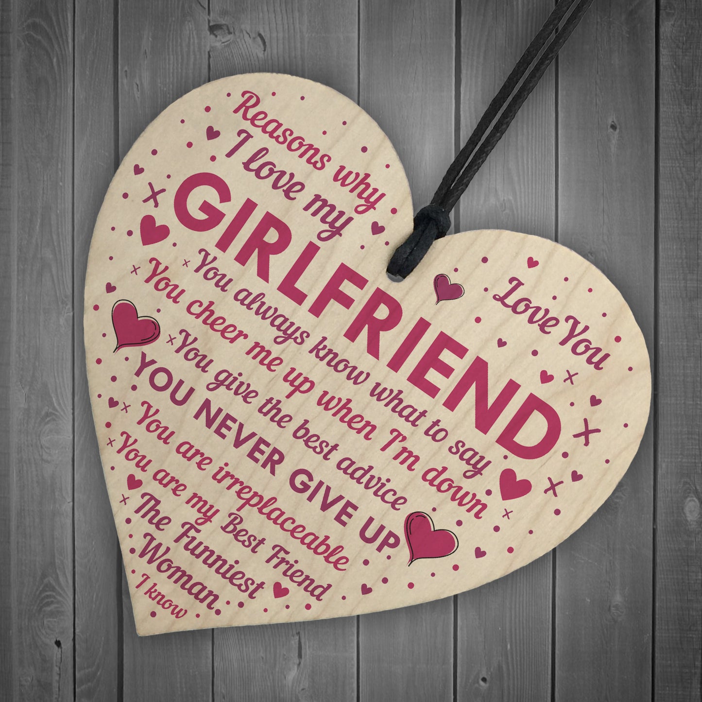 Perfect Romantic Valentines Gift For Your Girlfriend Wood Heart