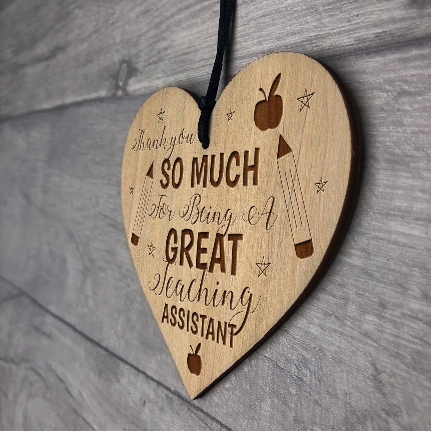 Thank You GREAT Teaching Assistant GIFT Engraved Heart TA Gifts