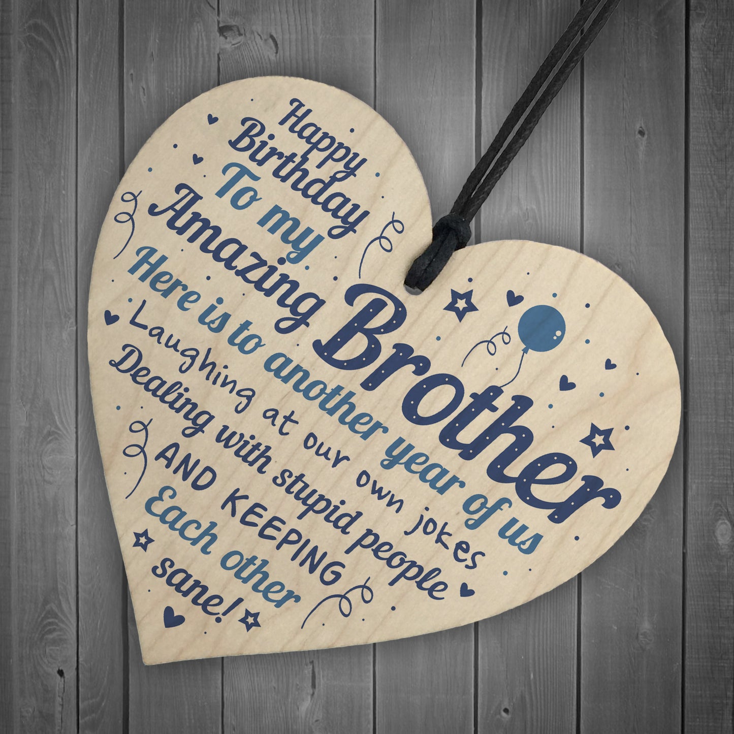 Birthday Gifts For Brother Wood Heart Gift From Sister Family