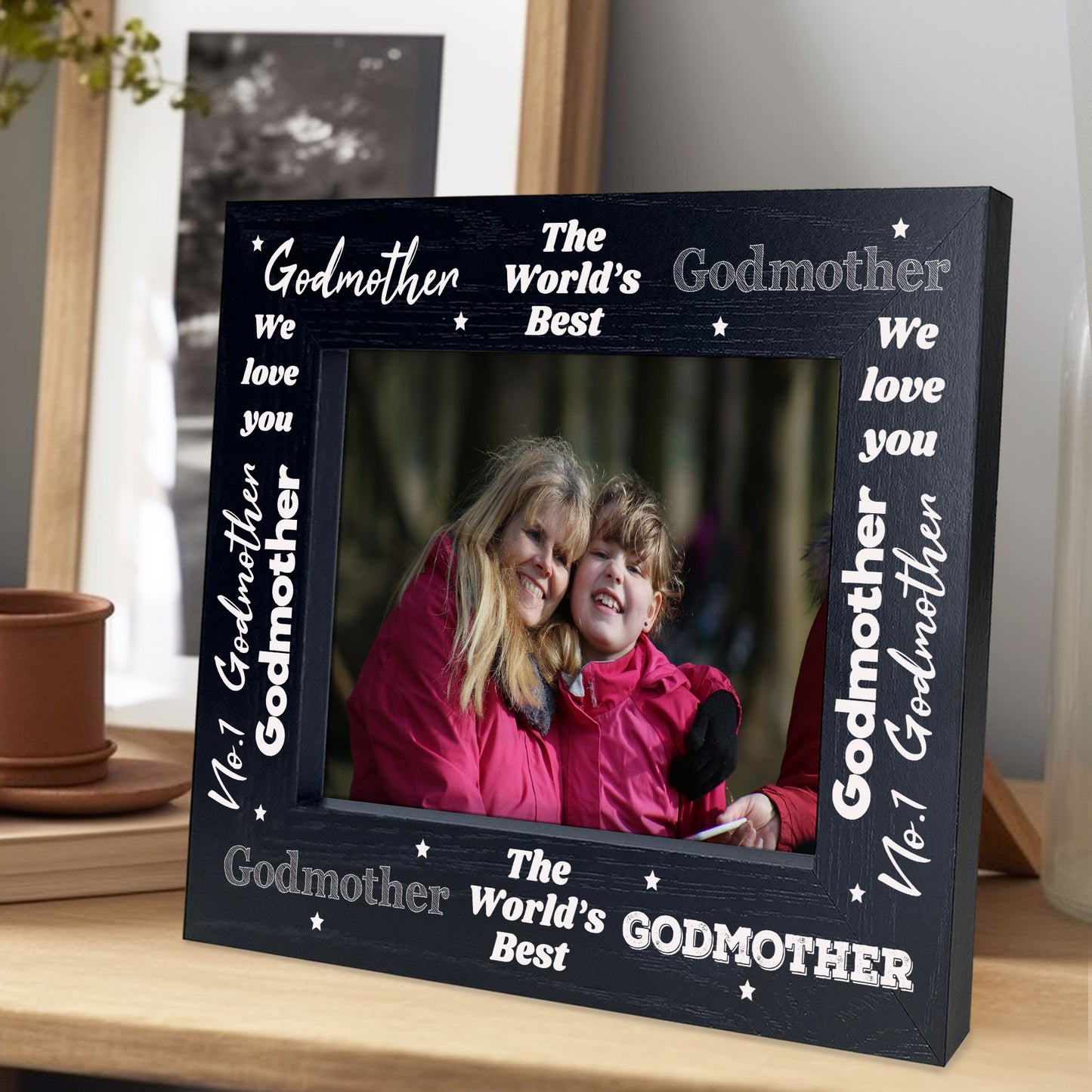 Godmother Photo Frame Birthday Christening Chistmas Gift Wood