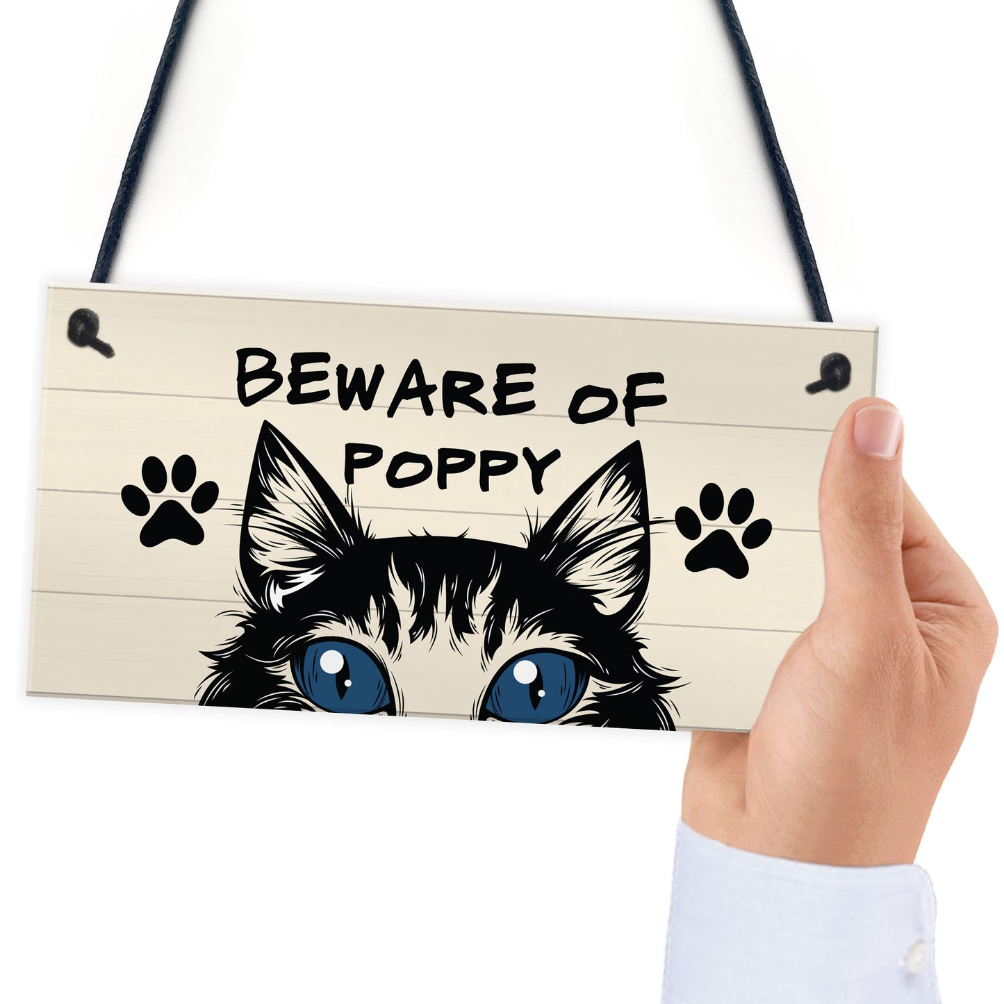 BEWARE OF CAT Sign Hanging Home Decor Plaque Cat Sign