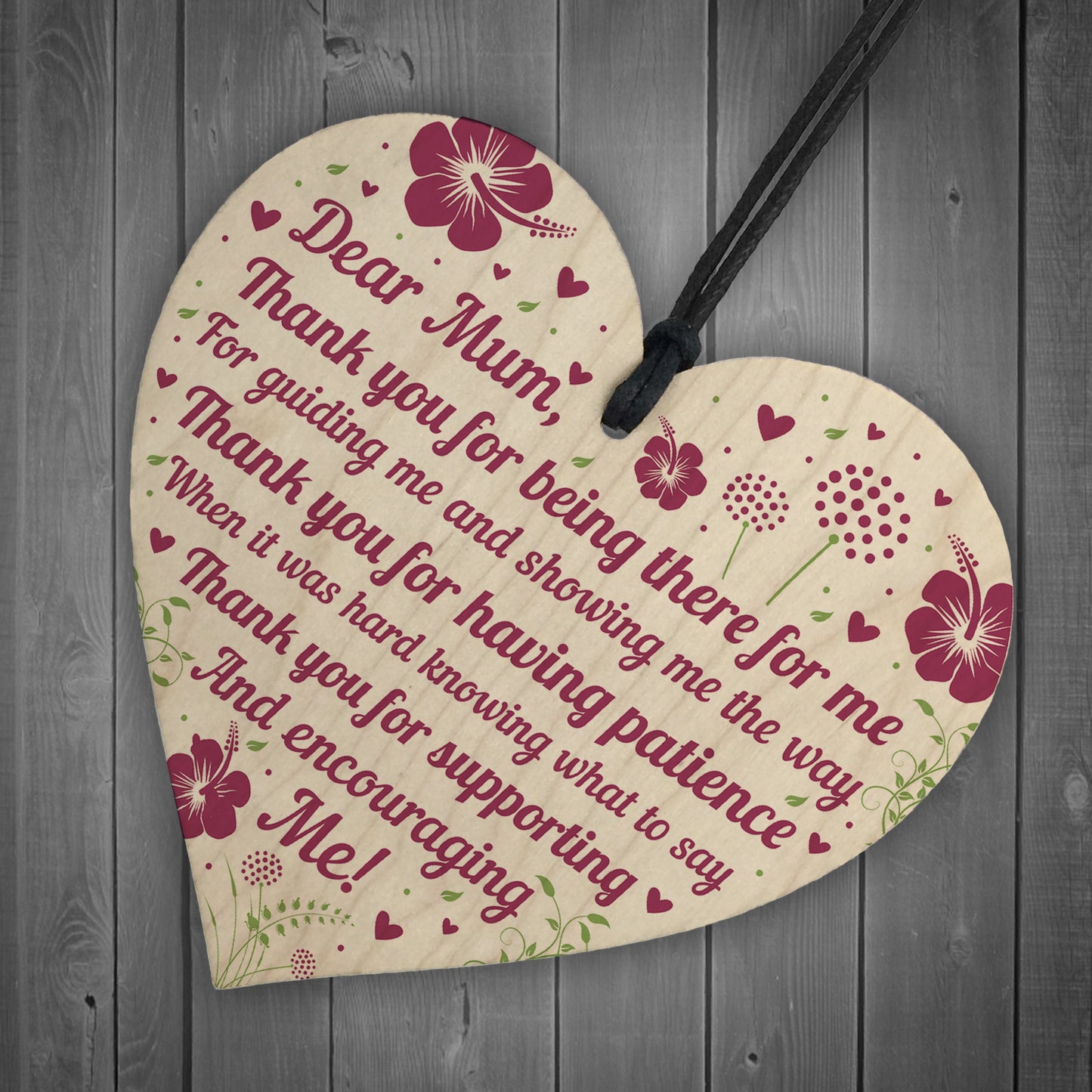 Dear MumMothers Day Birthday Gift For Mum Wooden Heart