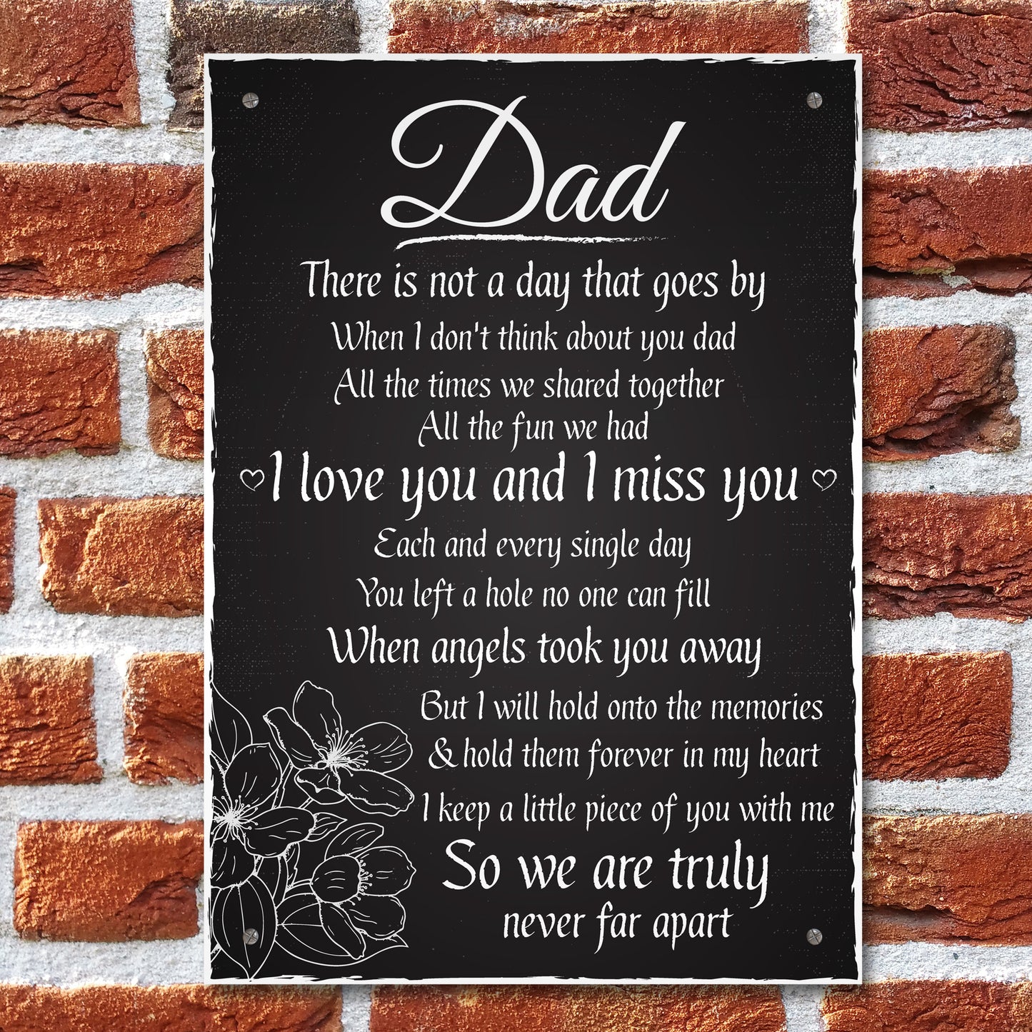 Love Miss You Dad Memorial Grave Plaque Father's Day Daddy Gift