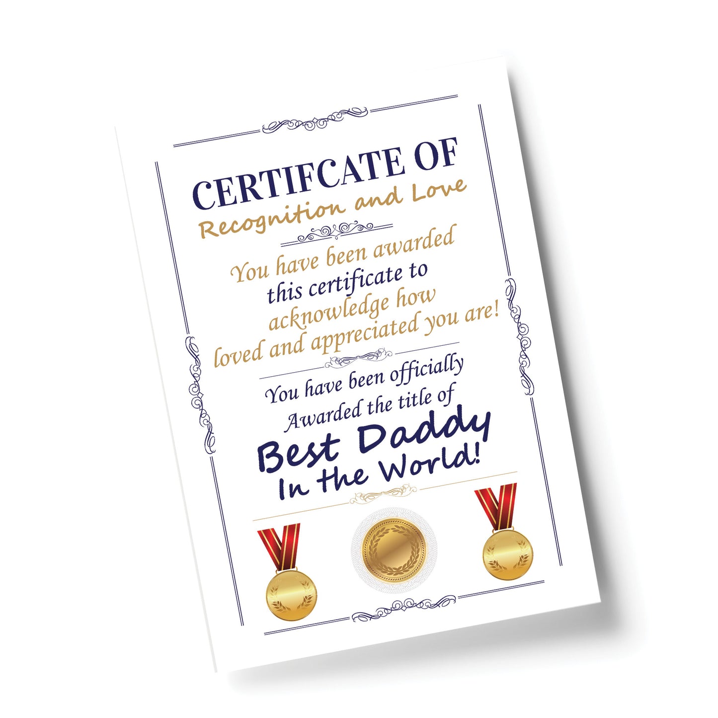 Novelty Certificate Fathers Day Birthday Funny Gift For Daddy
