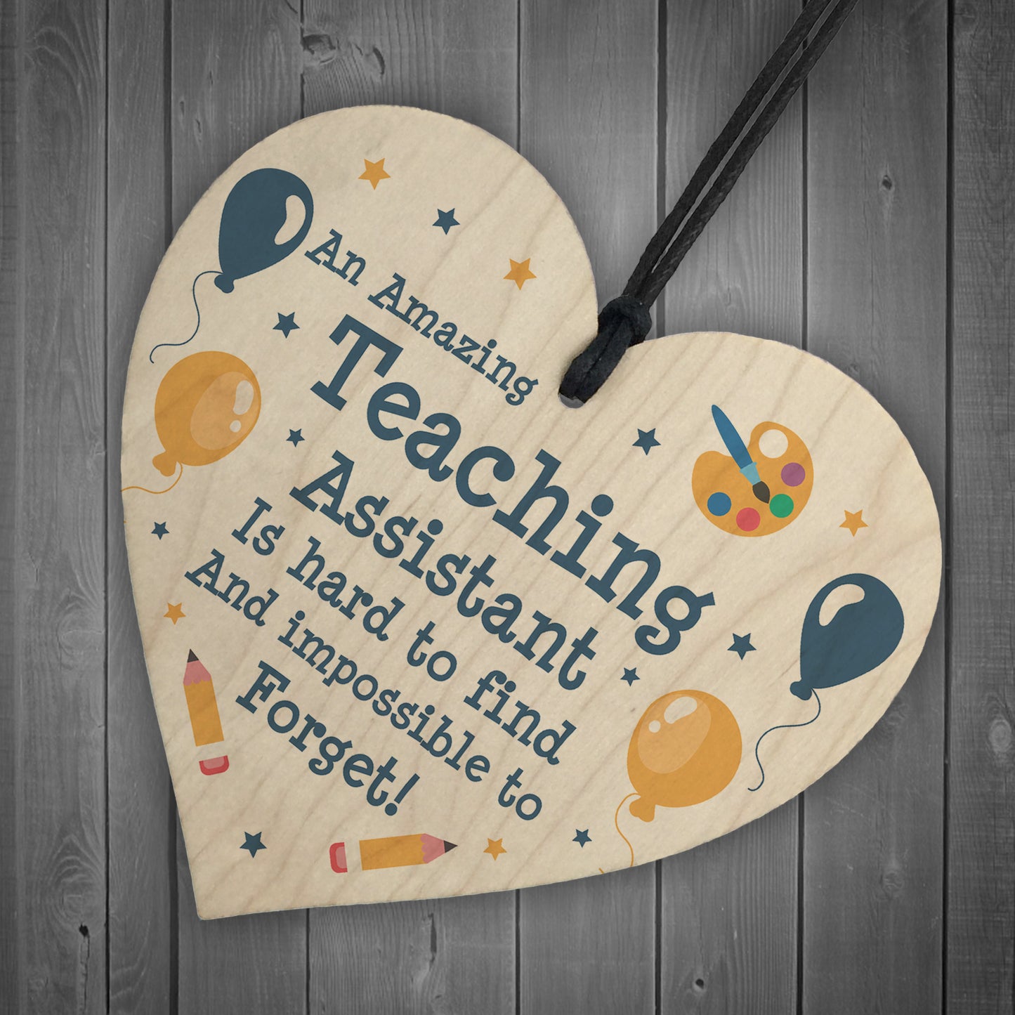 Gift For Teaching Assistant Wood Heart Handmade Thank You