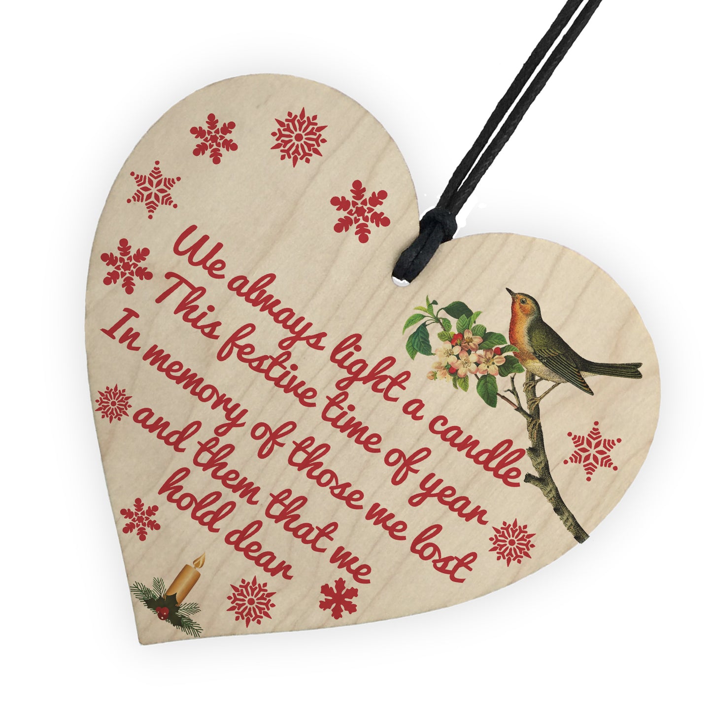 Light Candle Christmas Memorial Bereavement Hanging Plaque