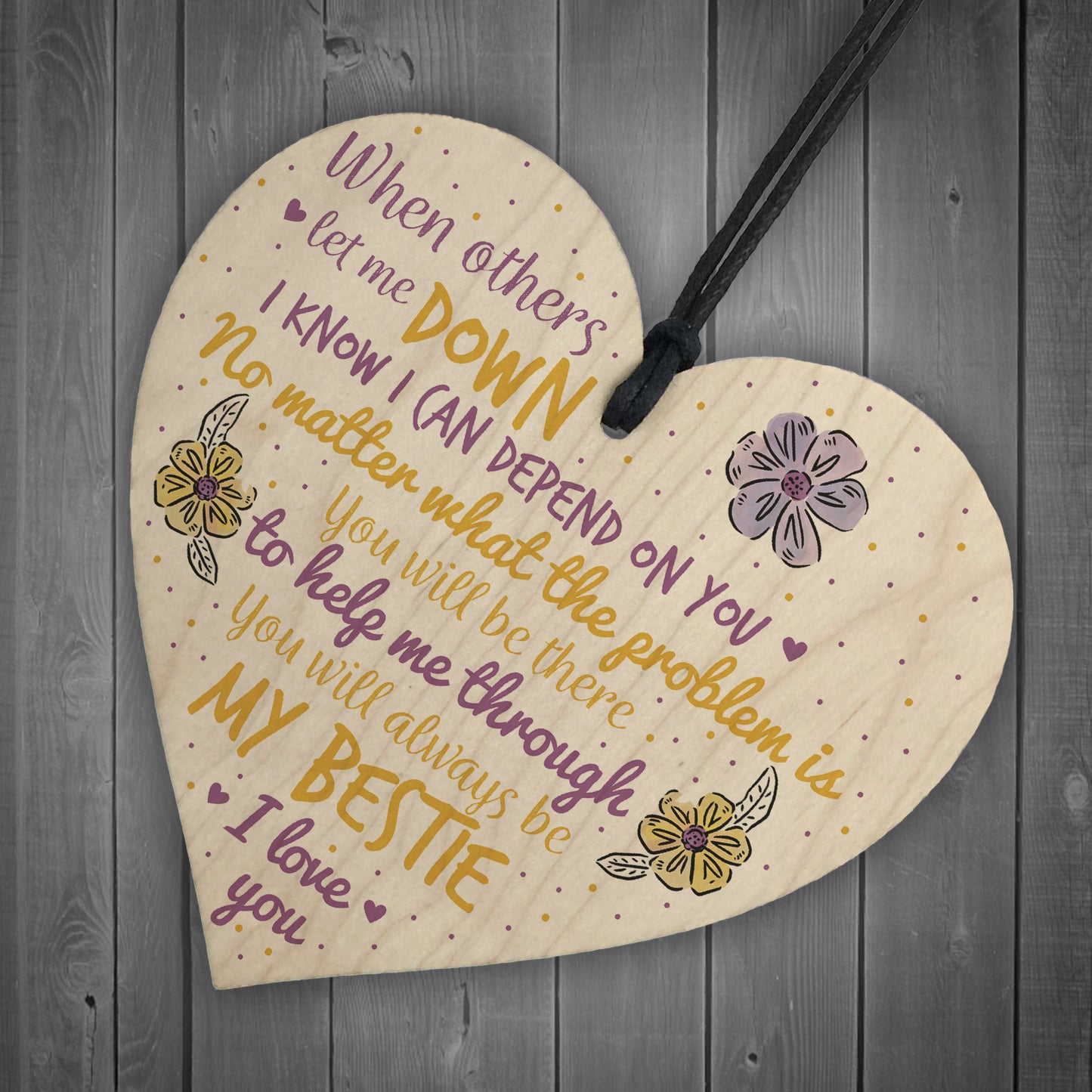 BESTIE Best Friend Friends Plaque Heart Birthday Thank You Gifts