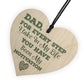Fathers Day Gift Daddy Dad Stepdad Father Wooden Hanging Heart