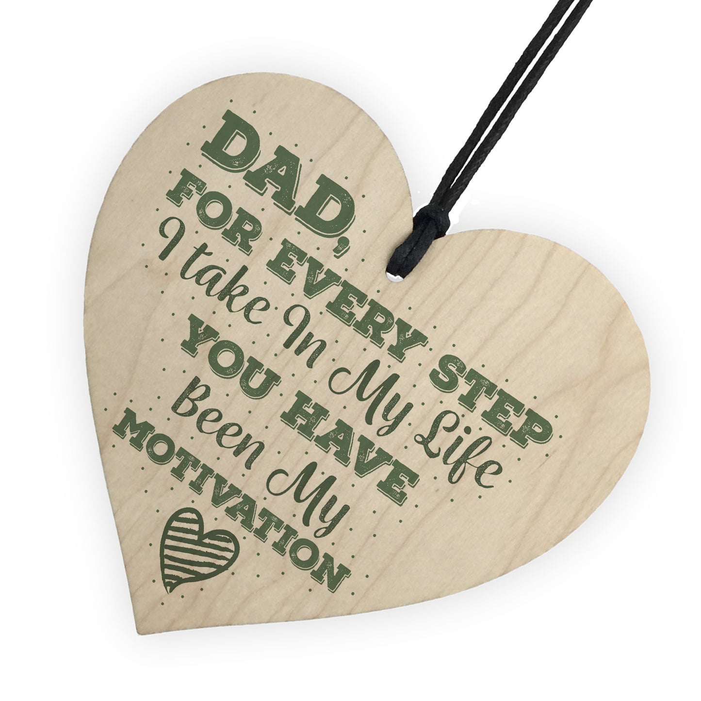 Fathers Day Gift Daddy Dad Stepdad Father Wooden Hanging Heart