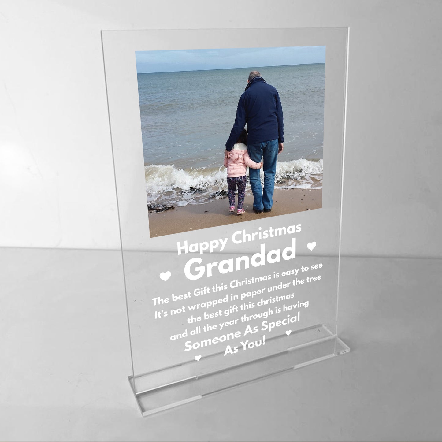 Christmas Gift For Grandad Standing Sign Personalised Photo