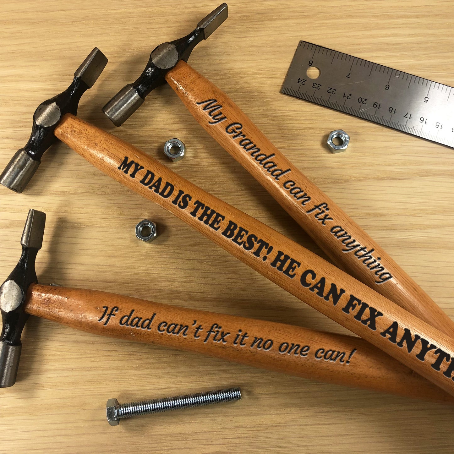 Dad Fix It Novelty Engraved Hammer Gift For Dad Birthday
