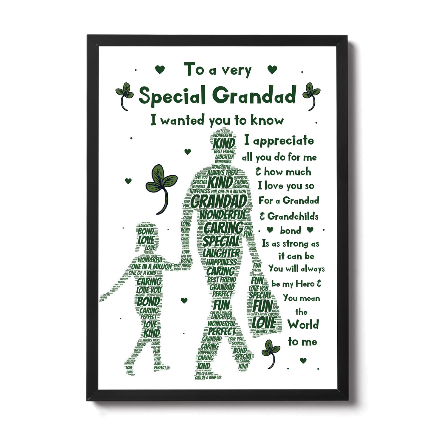 Grandad Gift Grandad Poem Frame Print Grandad Birthday Christmas