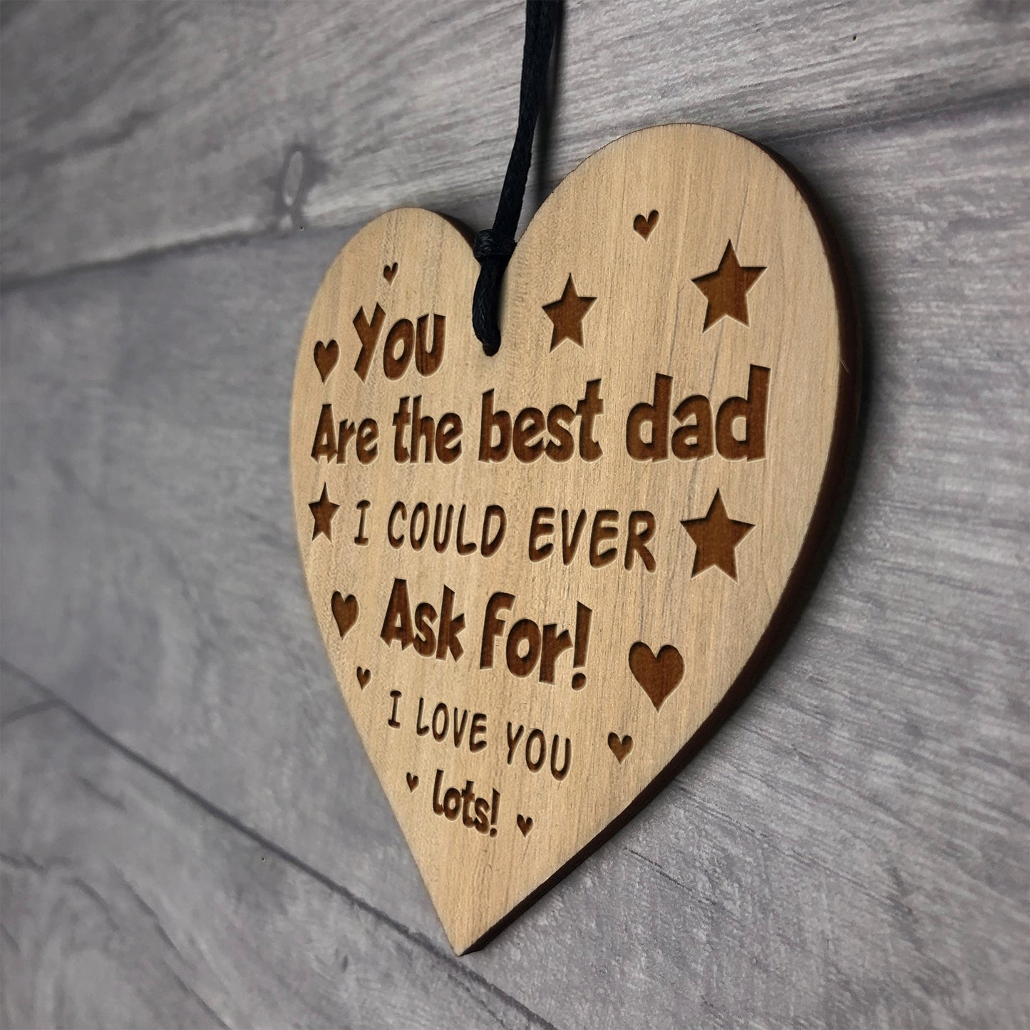 Dad Gifts BEST DAD Plaque Engraved Heart Dad Birthday Christmas