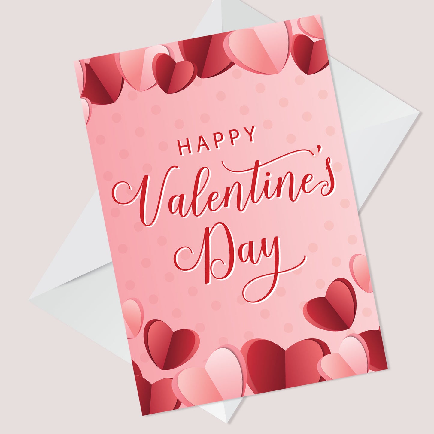Happy Valentines Day Cute Pink Hearts Girlfriend Wife Valentine