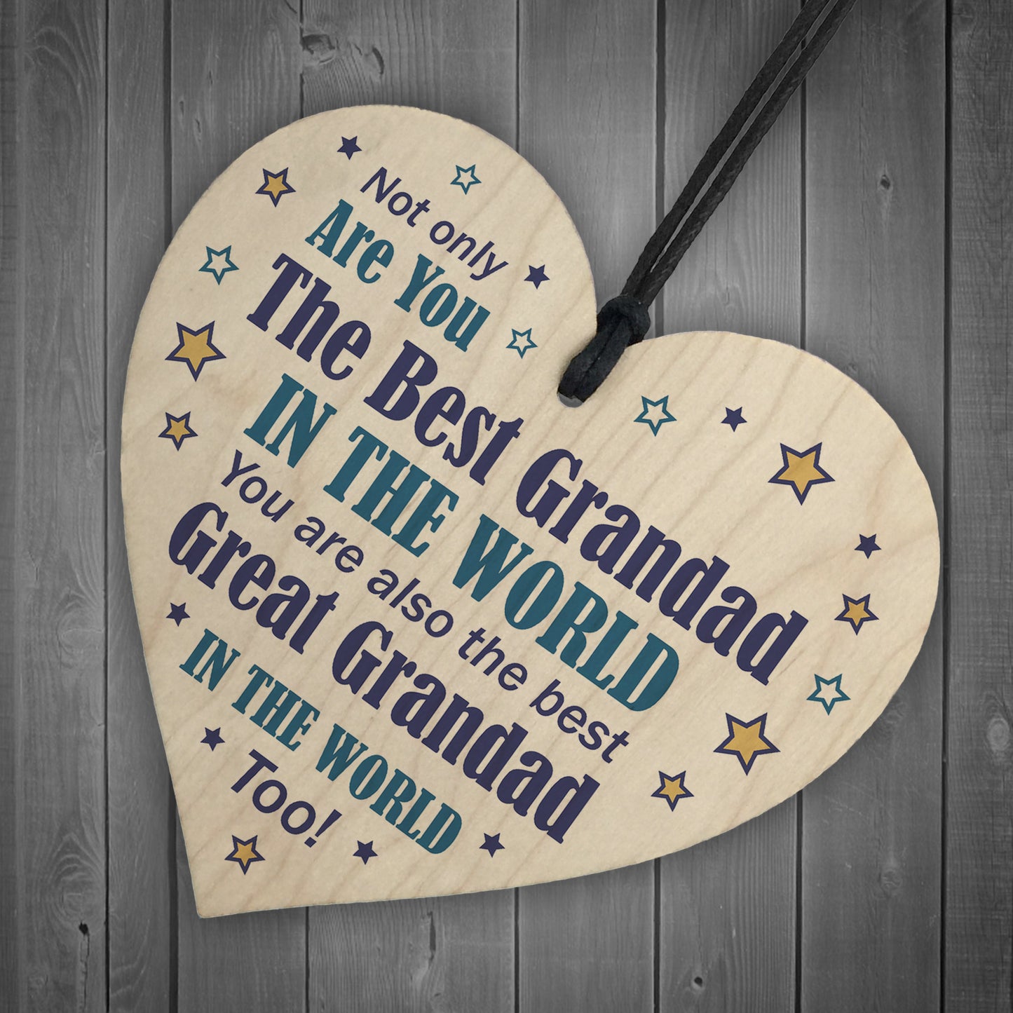 Grandad And Great Grandad Gifts Wood Heart Birthday Christmas