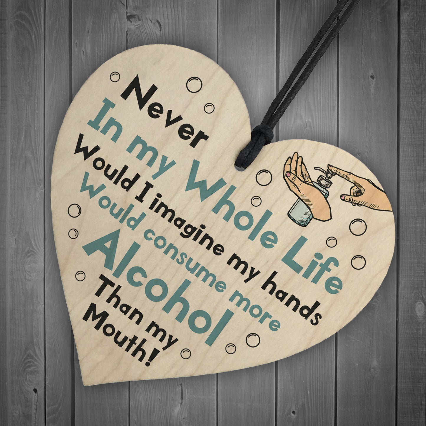Funny Quarantine Christmas Gift Wooden Heart Novelty Signs