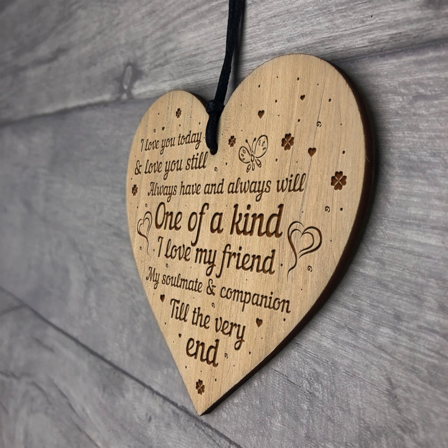 Beautiful Friendship Sign Engraved Heart Birthday Gift