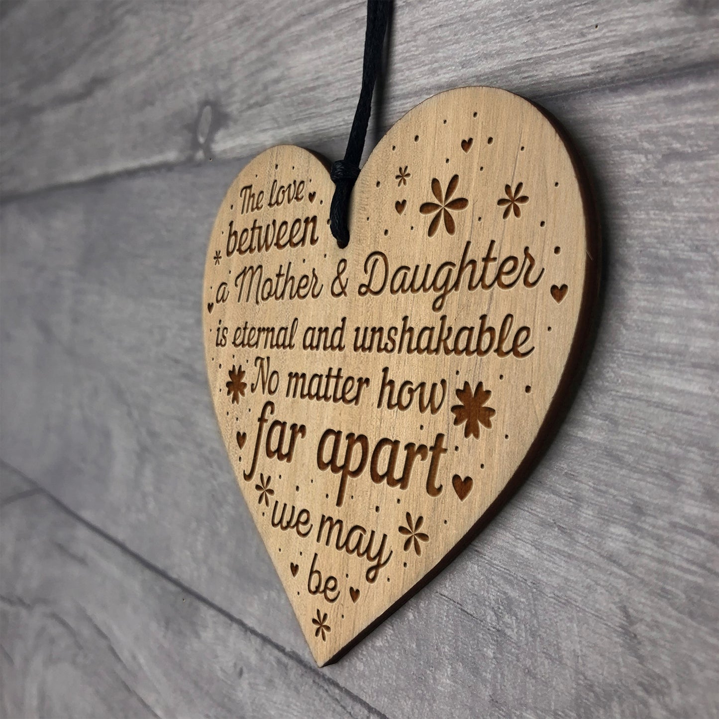 Mother Daughter Gift Engraved Heart Mother Daughter Plaque