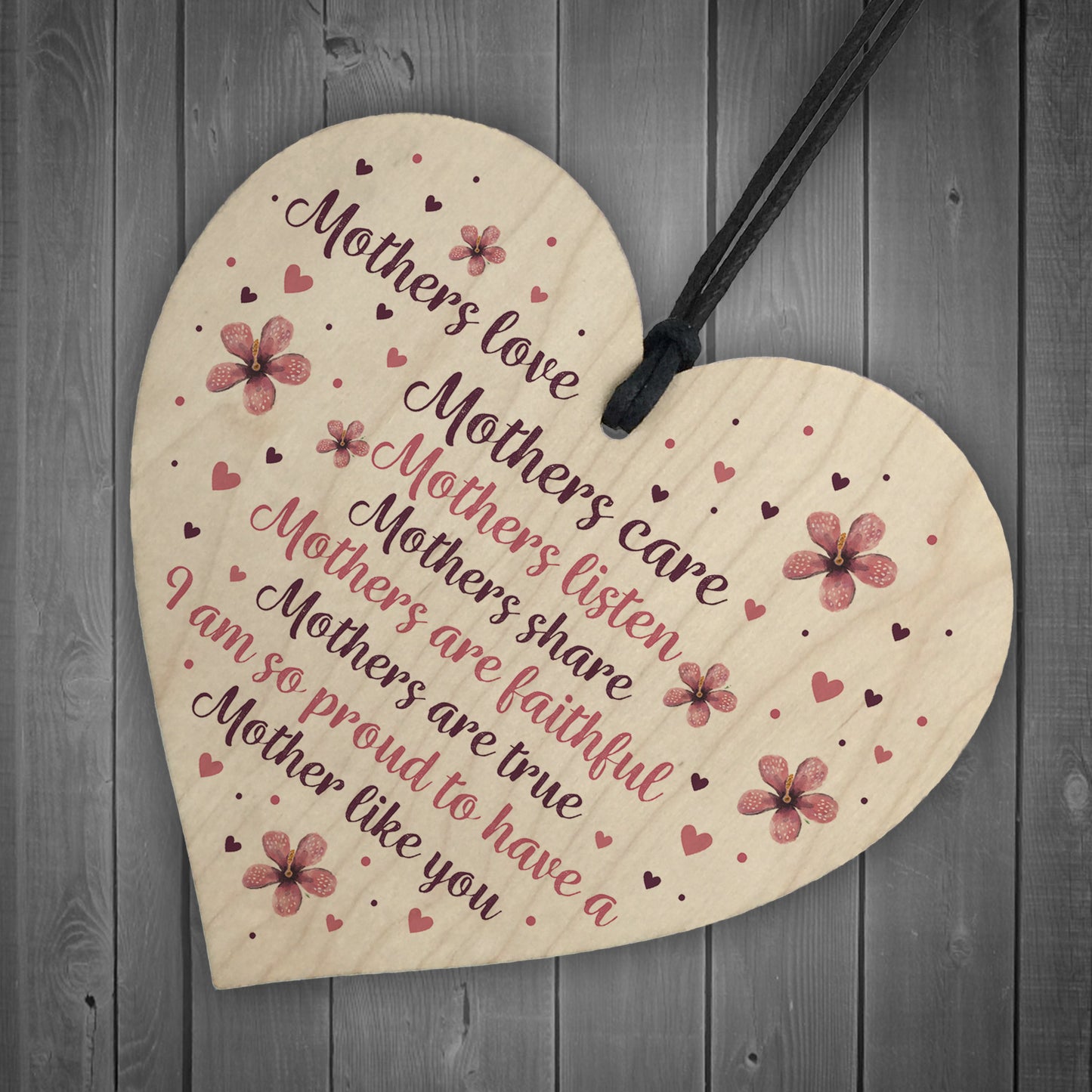 Mother's Day Gift Mother's Day Card Wooden Heart Gift For Mum