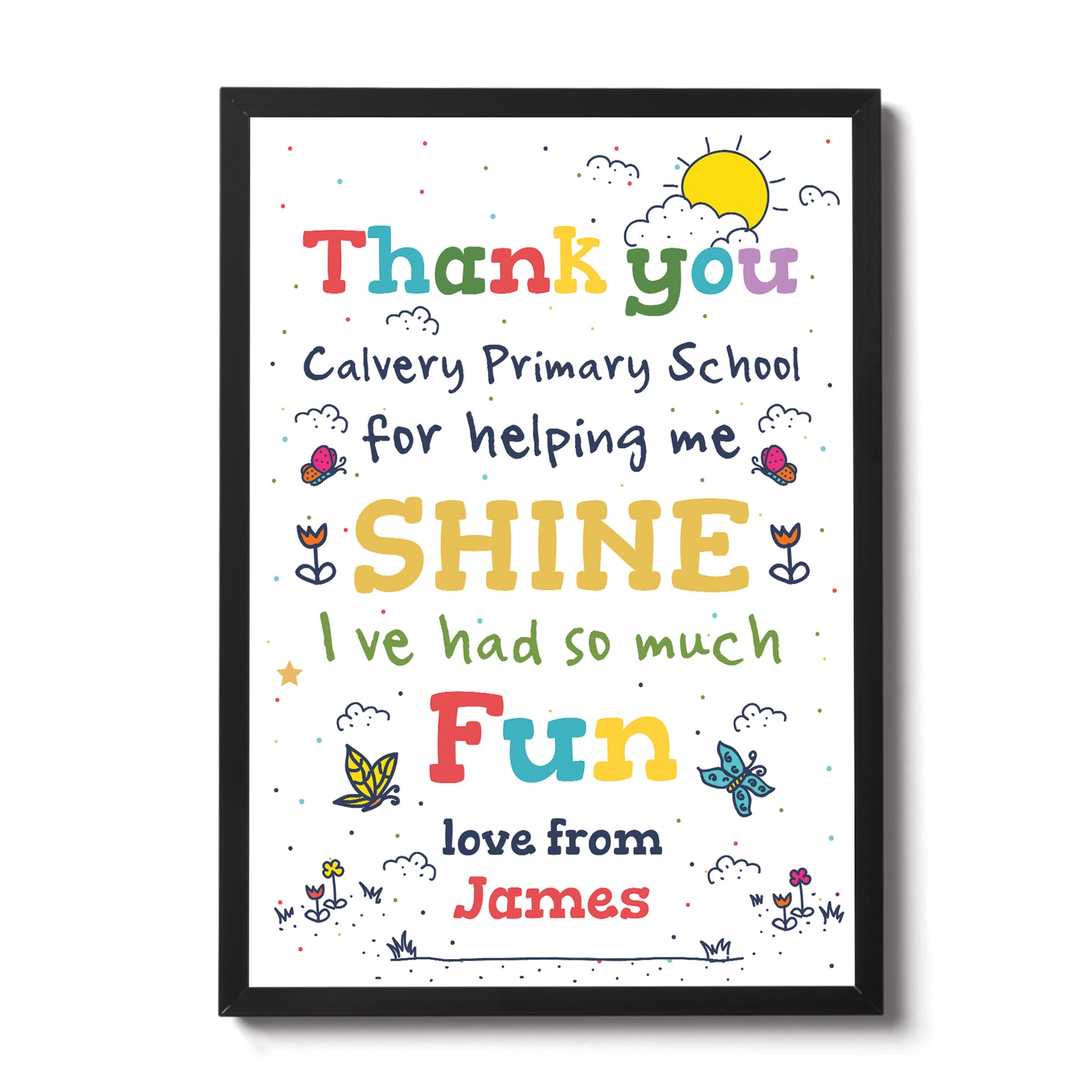 Personalised Leaving School Print Thank You Gift For Nursery – Red