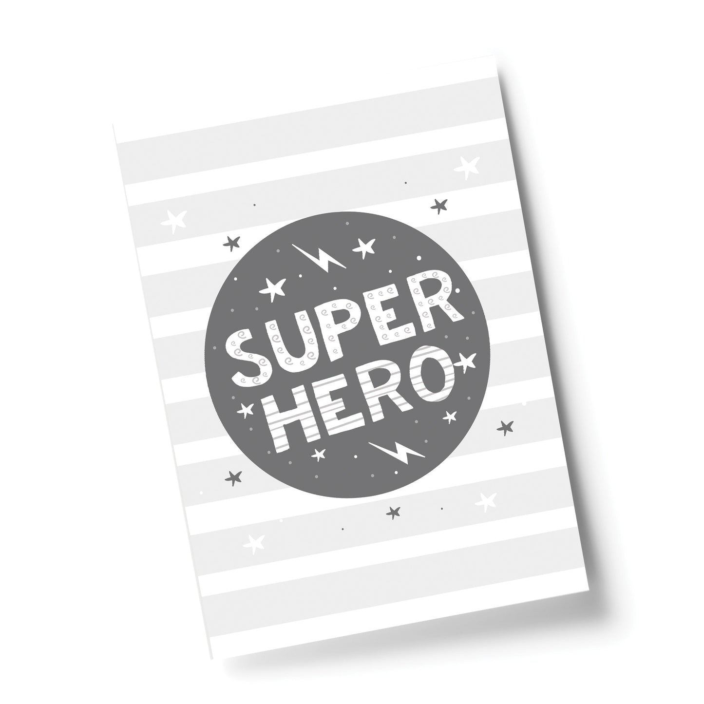 Grey Nursery Print Superhero Child Baby Room Pictures Wall Art