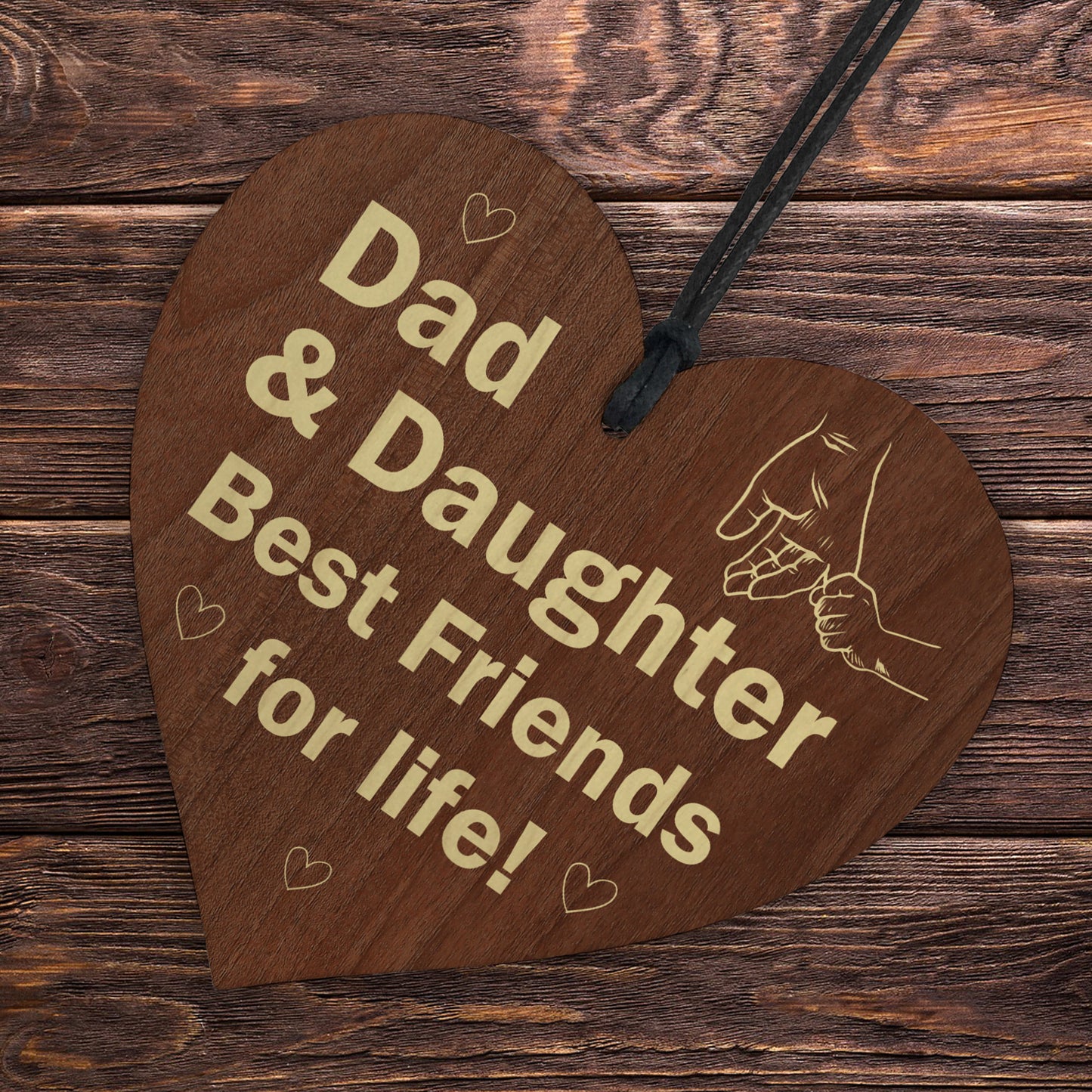 Father And Daughter Plaque Dad Gifts From Daughter Wood Heart