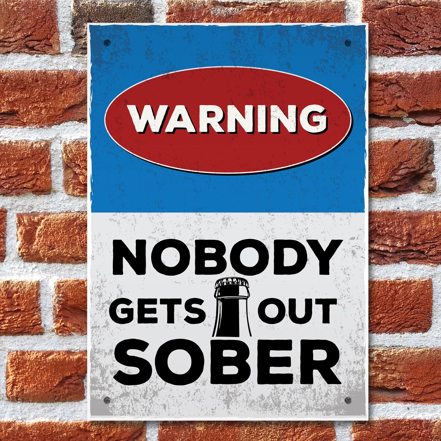 Funny Warning Sign Home Bar Sign Nobody Gets Out Sober Man Cave