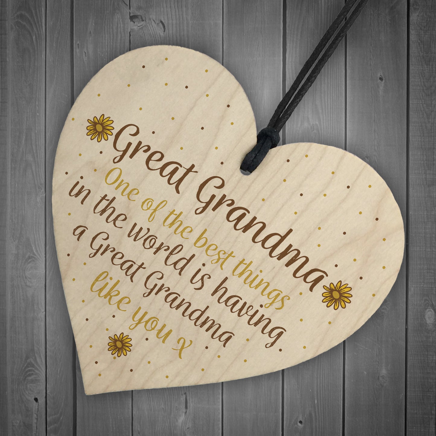 Great Grandma Gift Wooden Heart Granparent Birthday Gift For Her