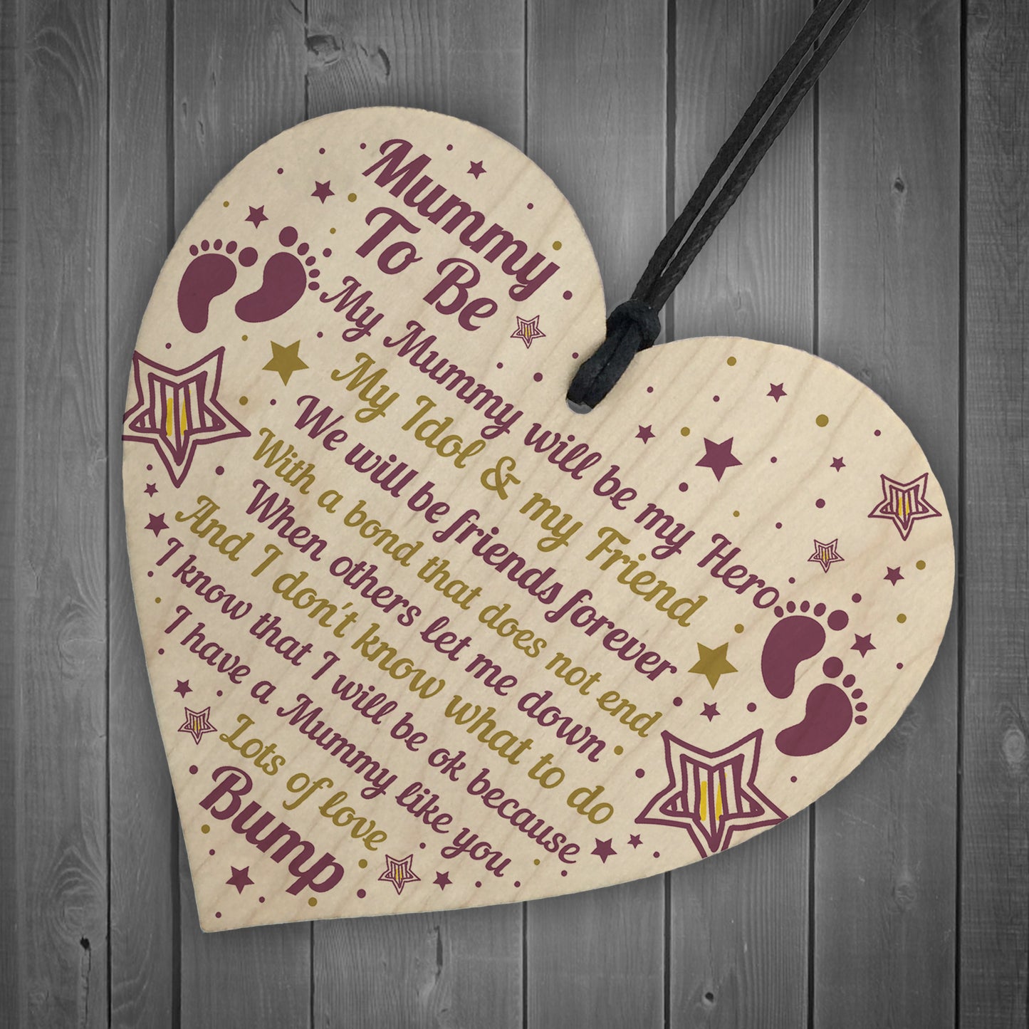 Best Mummy Gifts Wooden Heart Mummy To Be Card Baby Shower