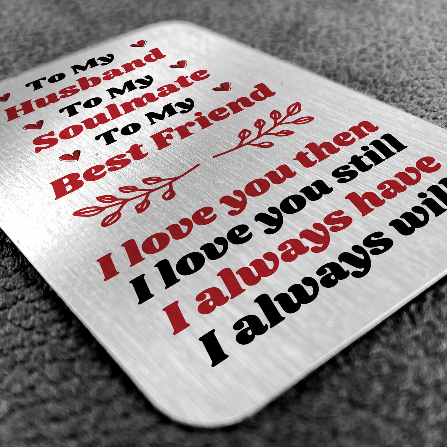 Novelty Gift For Husband Birthday Anniversary Gift Metal Card