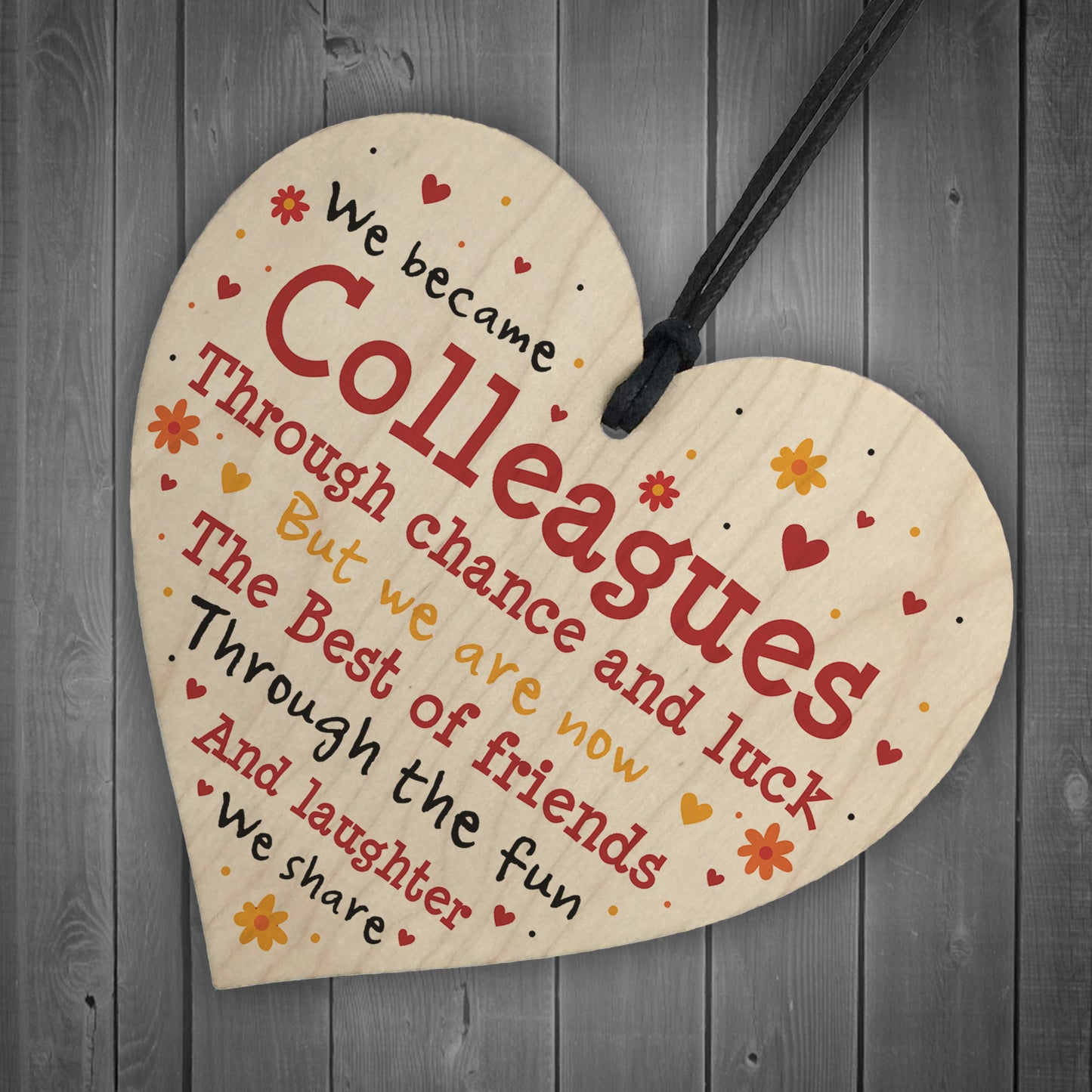 Handmade Wooden Heart Sign Gift For Colleague Leaving Work
