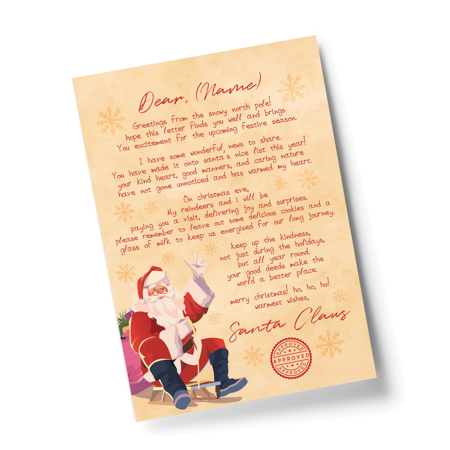 Personalised Child Name Letter From Santa Claus Father Christmas