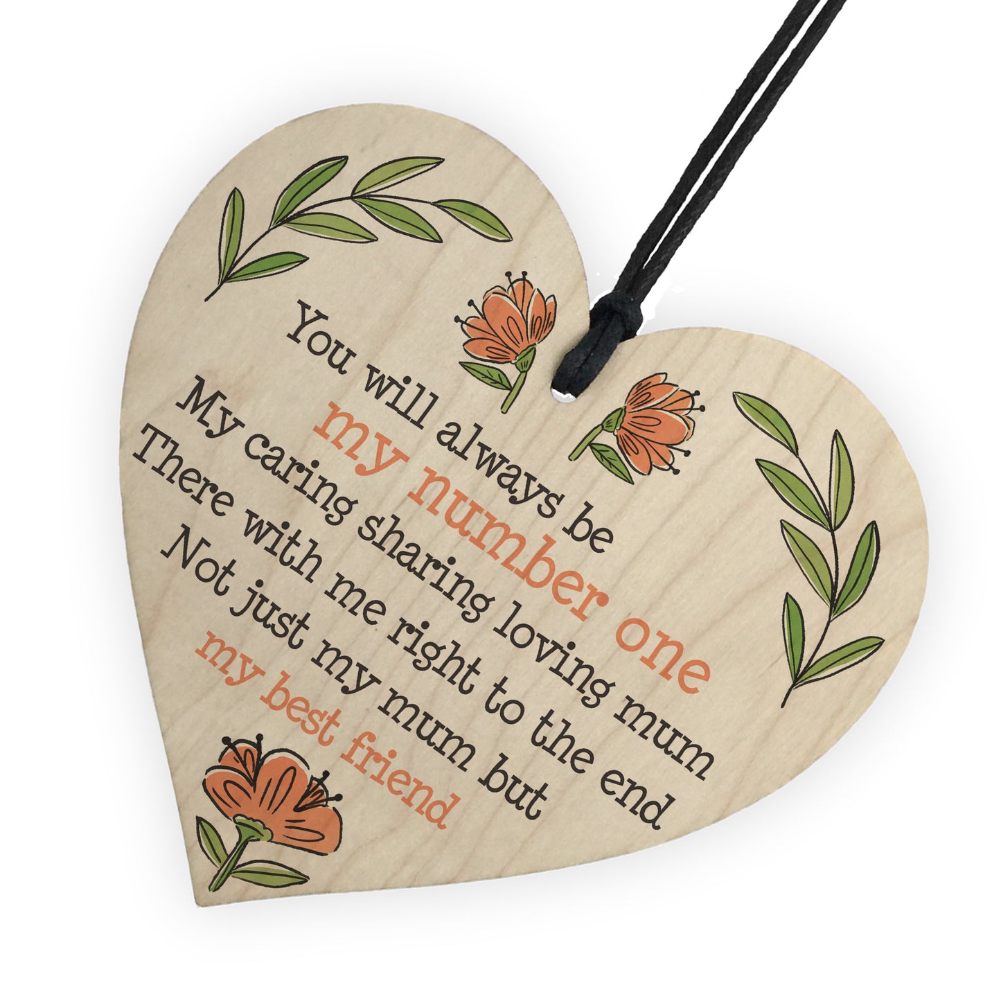 Loving Mum Hanging Wood Heart Sign Mothers Day Gifts