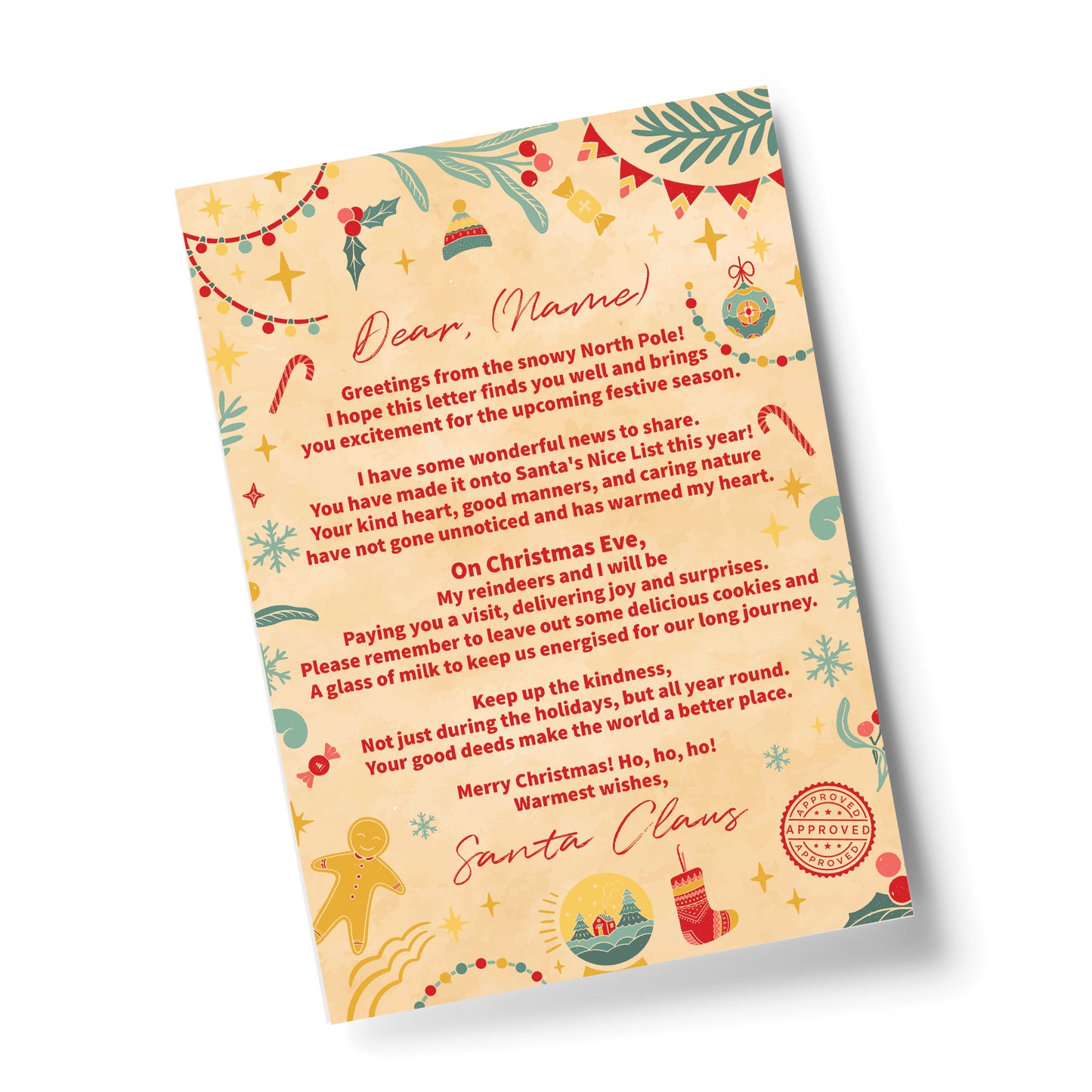 Letter From Santa Personalised Christmas Nice List Certificate