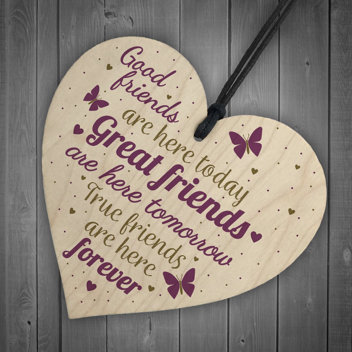 Best Friends Friendship Gifts Handmade Wood Heart Keepsake Sign
