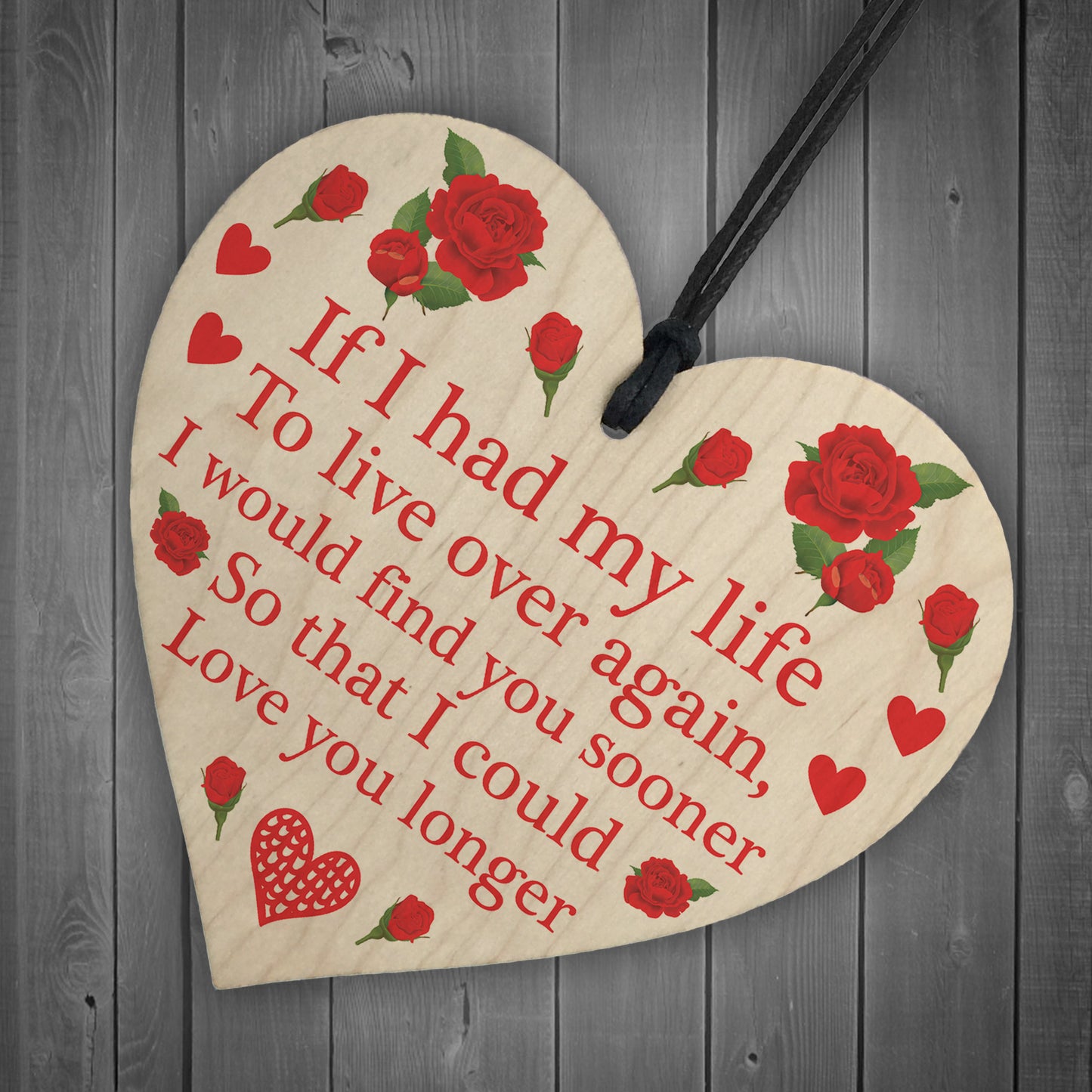 Wood Heart Gift For Him Her Valentines Anniversary Gift