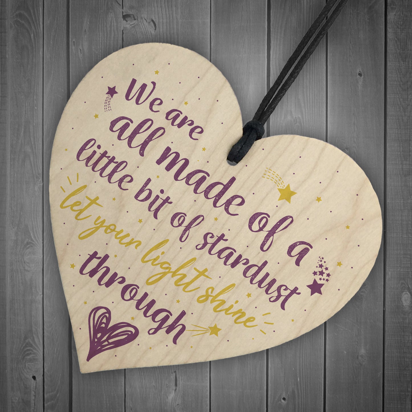 Inspirational Friendship Family Gift Wooden Heart Love Sign
