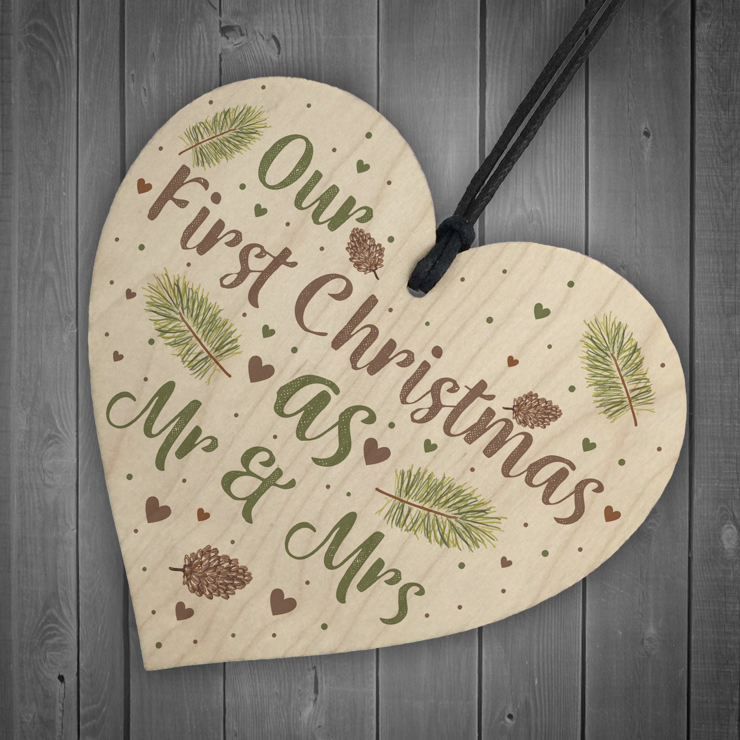 First Christmas Mr and Mrs Tree Bauble Wedding Anniversary Gifts