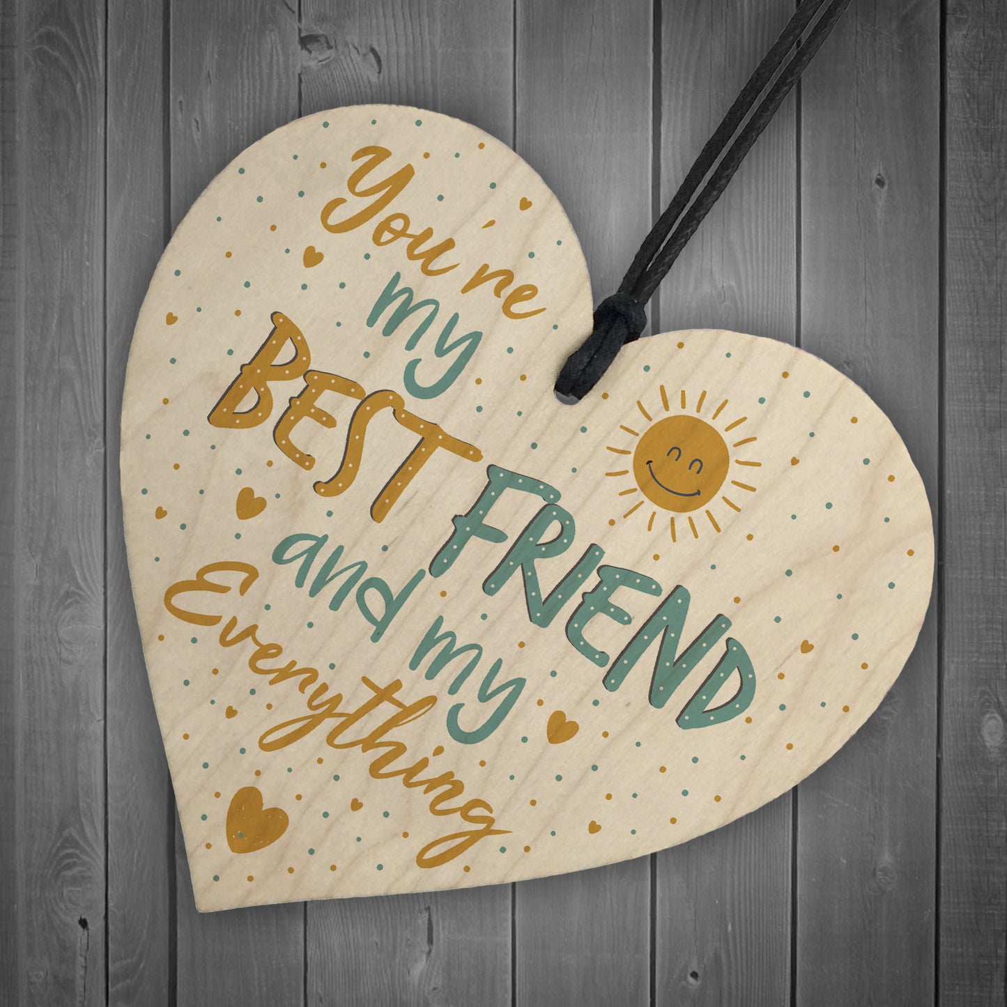 Best Friend Friendship Plaque Wood Heart Birthday Thank You Gift