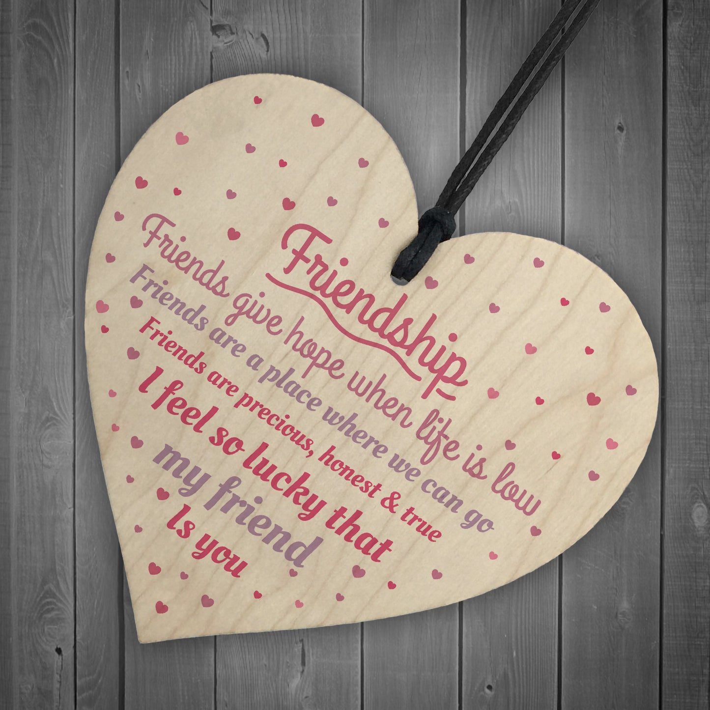 Handmade Friendship Sign Best Friend Plaque Wooden Heart Gift