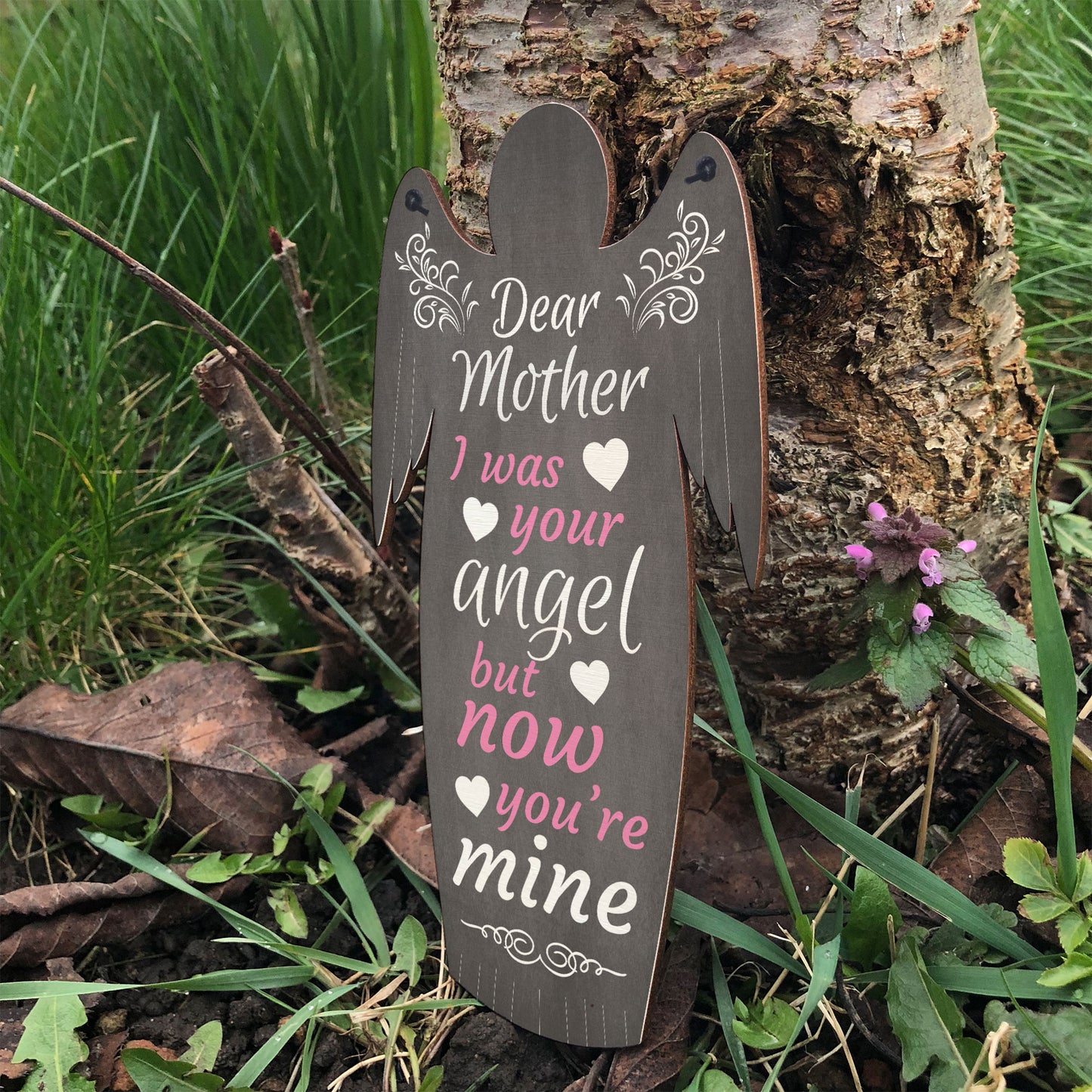 I Was Your Angel Grave Hanging Wood Angel Plaque Loving Memory