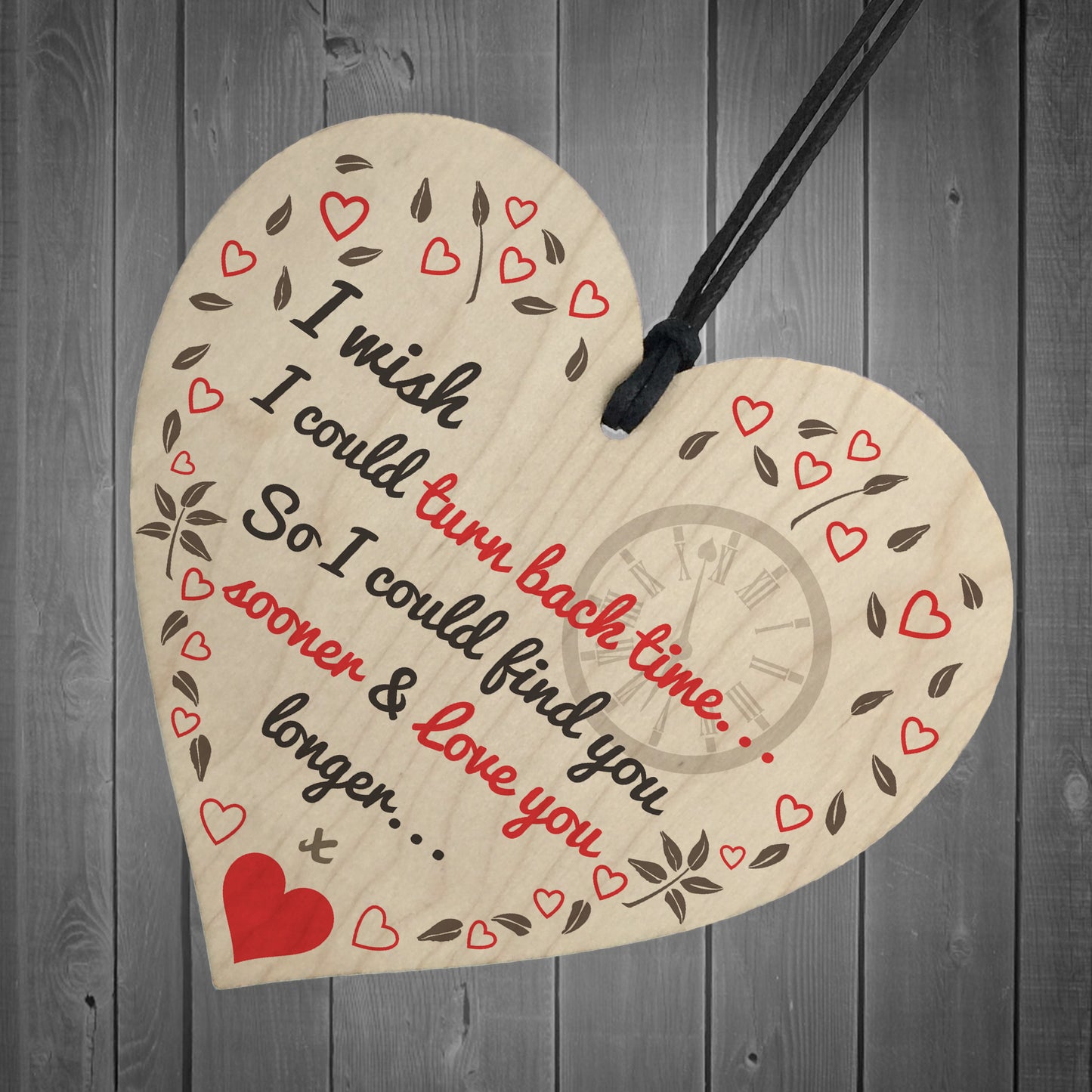 Find You Sooner Love You Longer Wooden Heart Valentines Day Gift