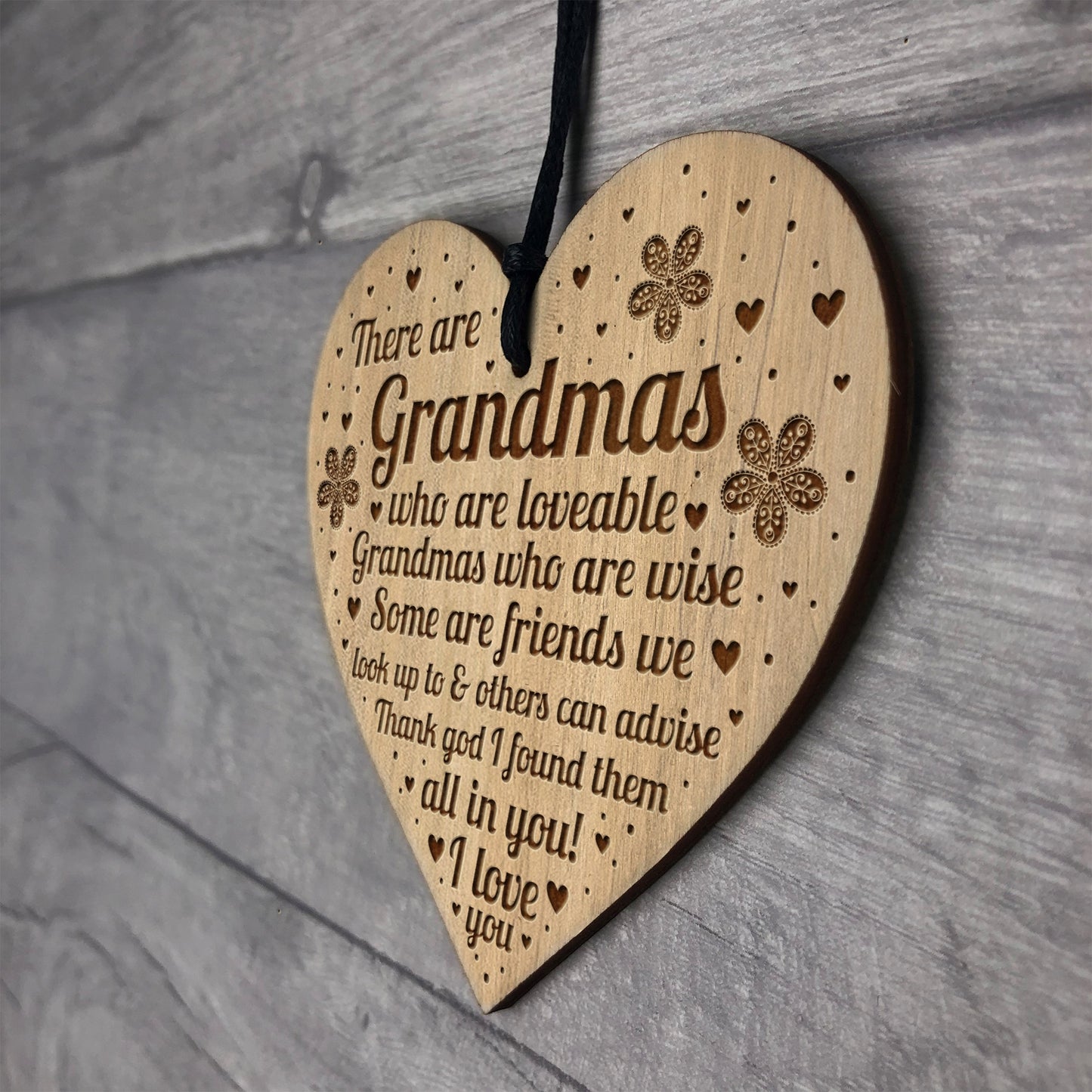 Gift For Grandmother Grandma Engraved Heart Grandma Birthday
