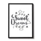 Sweet Dreams White Grey Nursery Framed Prints / Nursery Wall Art