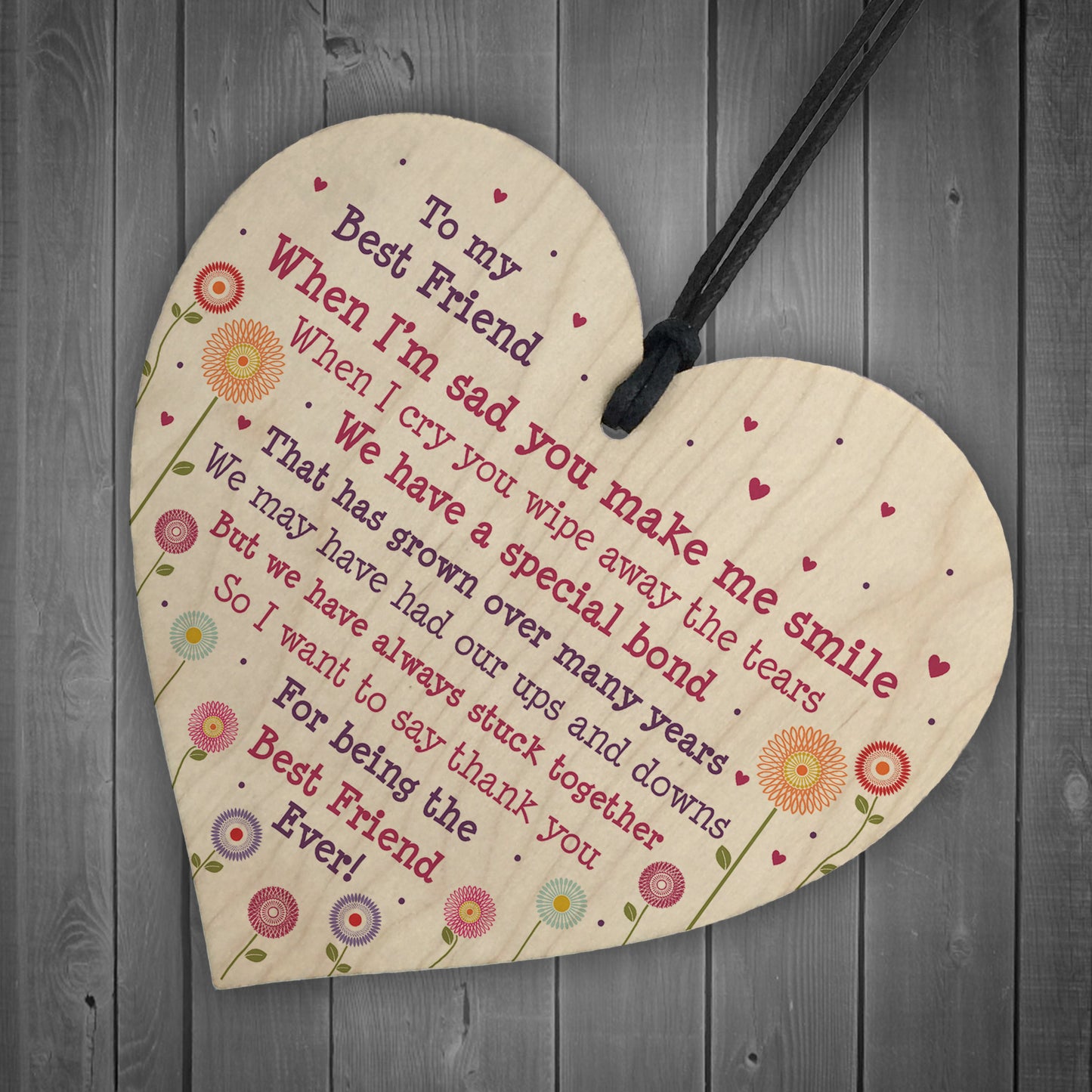 Best Friend Plaque Friendship Sign For Christmas Birthday Heart