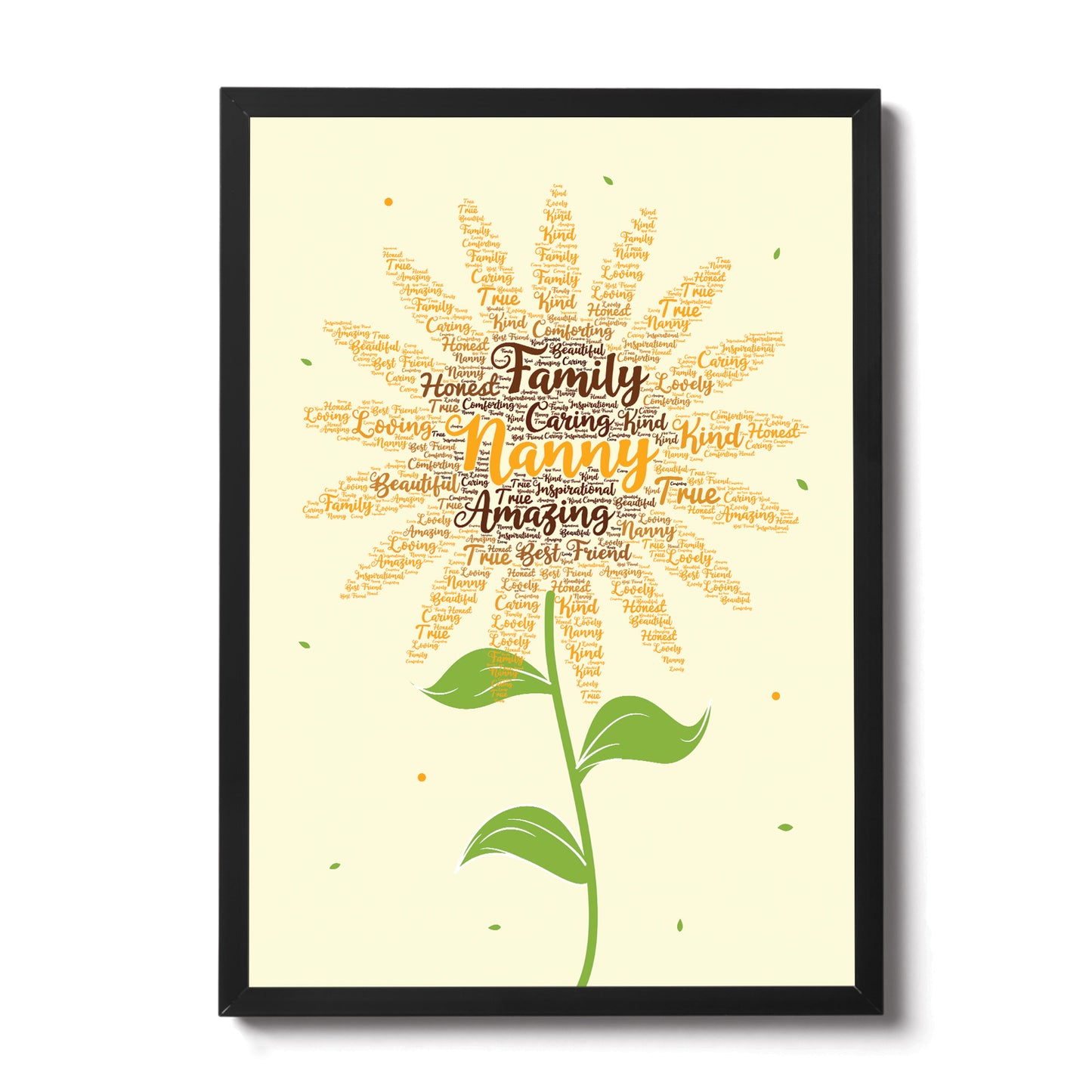 Nanny Gift Word Art Framed Print Birthday Xmas Nanny Gifts